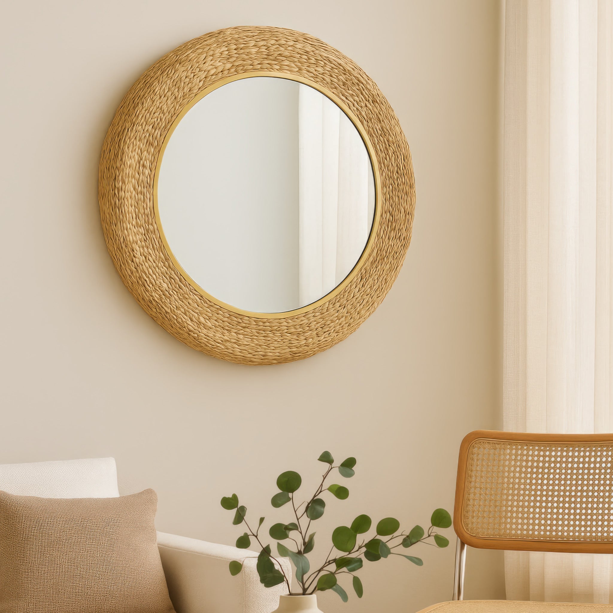Athena 40-in Round Wall Mirror