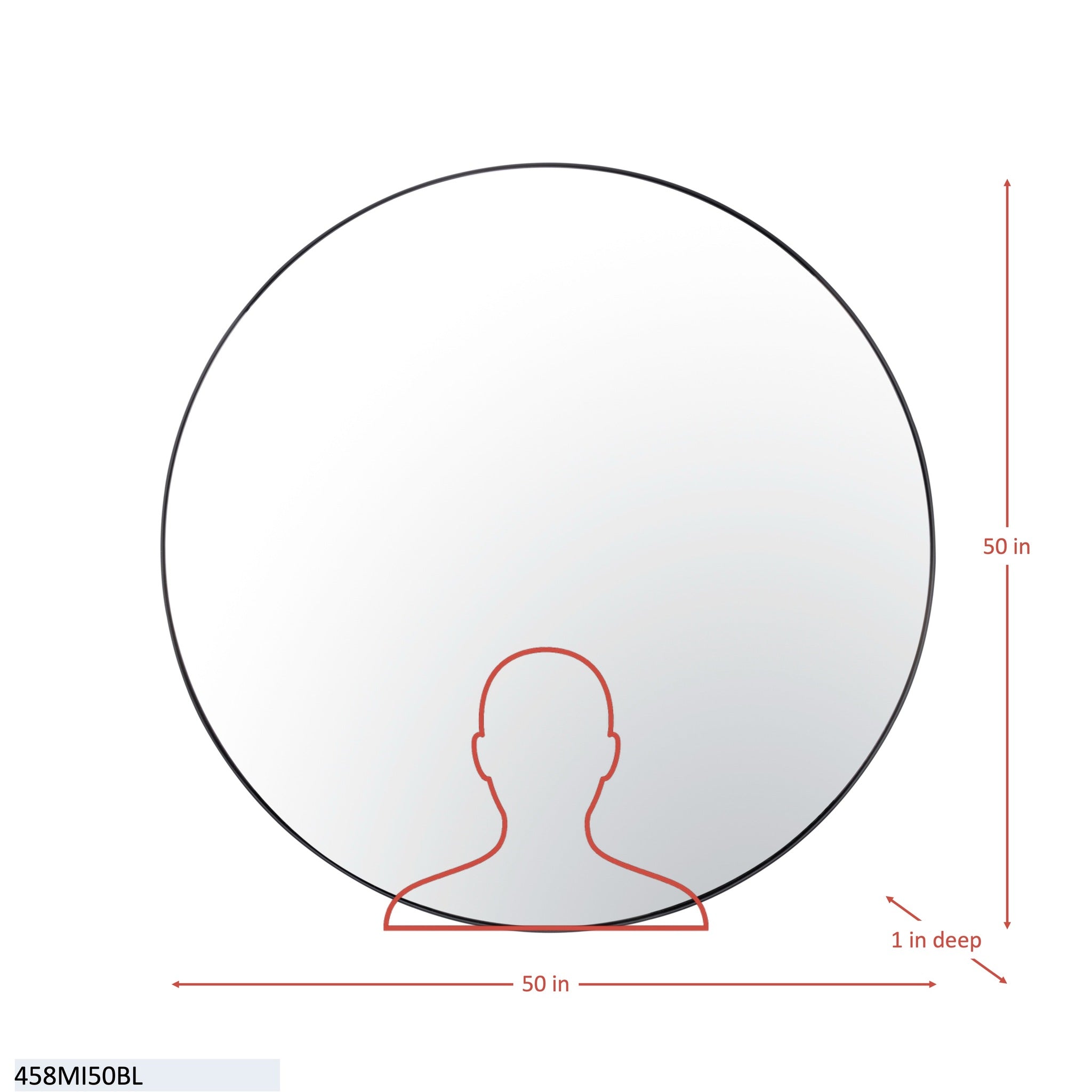 Tablet 50-in Round Wall Mirror - Gold