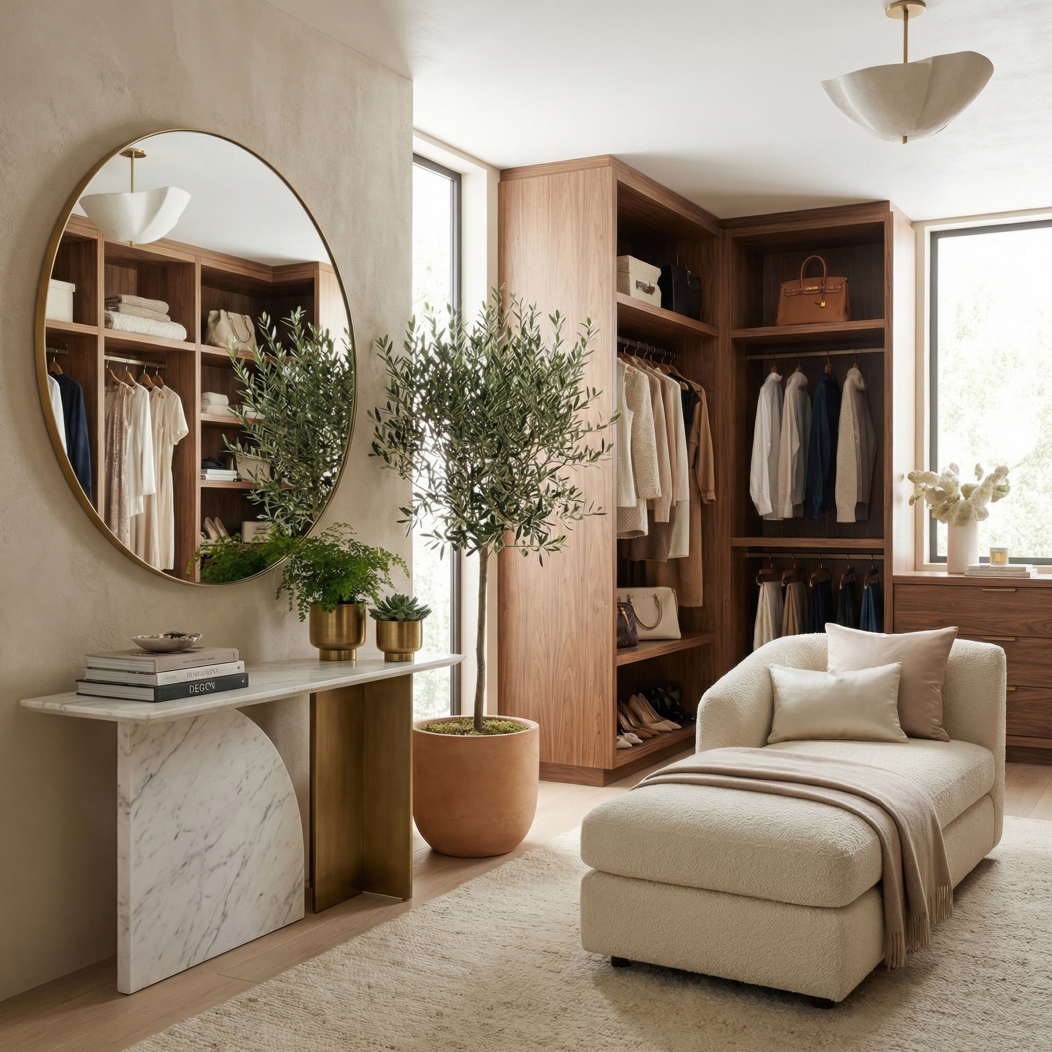 Tablet 50-in Round Wall Mirror - Gold