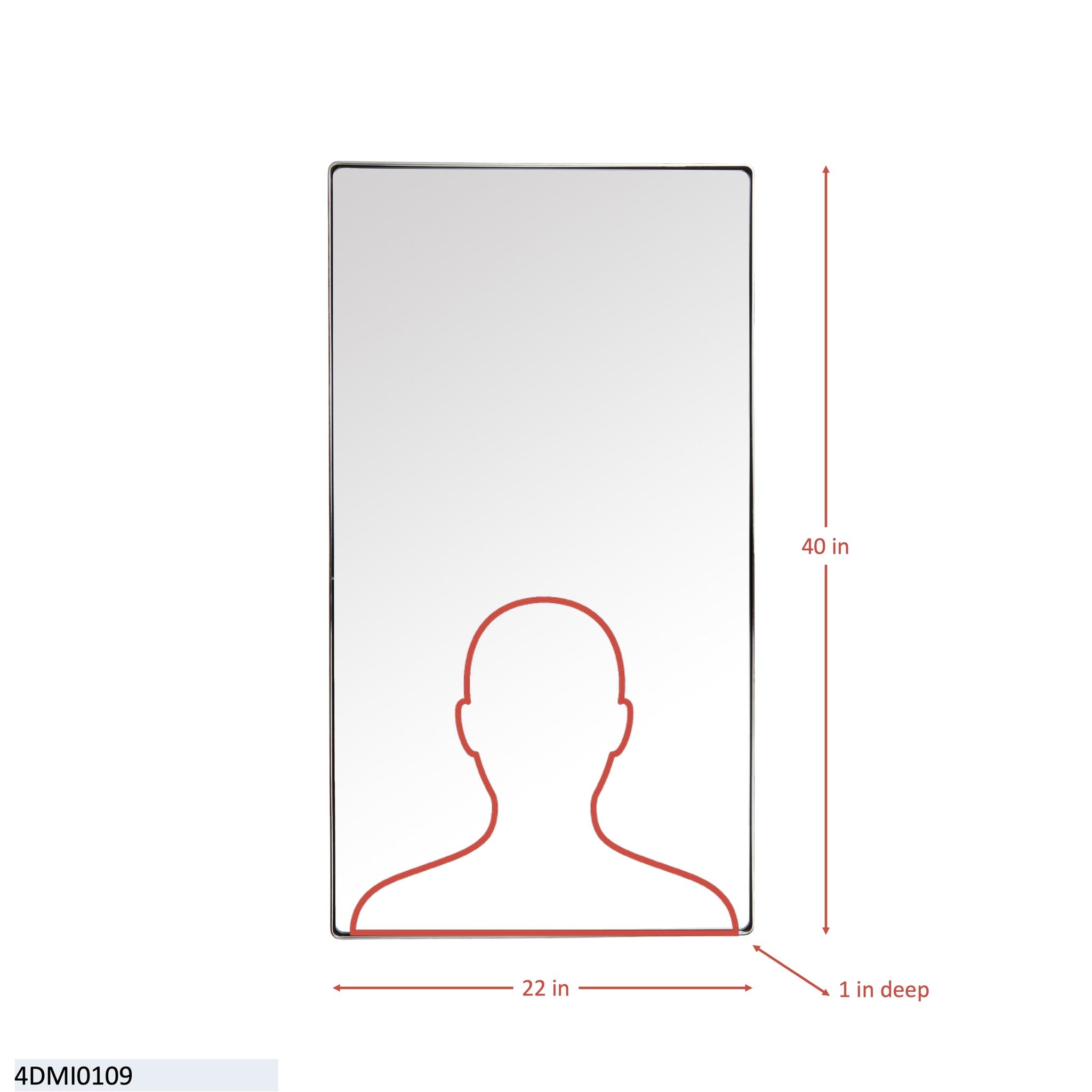 Kye 22x40 Rounded Rectangular Wall Mirror - Bronze