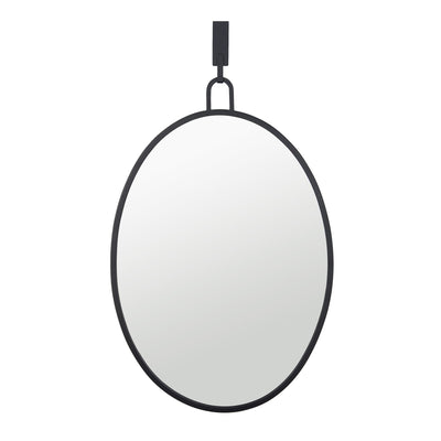 Stopwatch 22x30 Oval Powder Room Mirror - Black