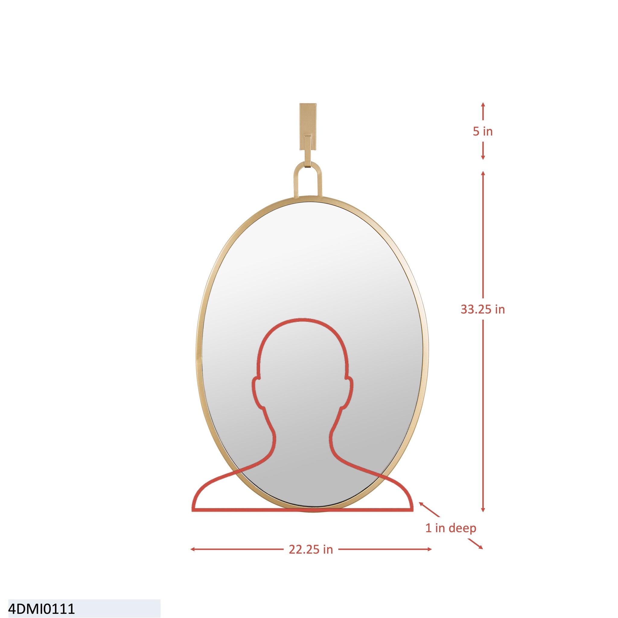 Stopwatch 22x30 Oval Powder Room Mirror - Polished Nickel
