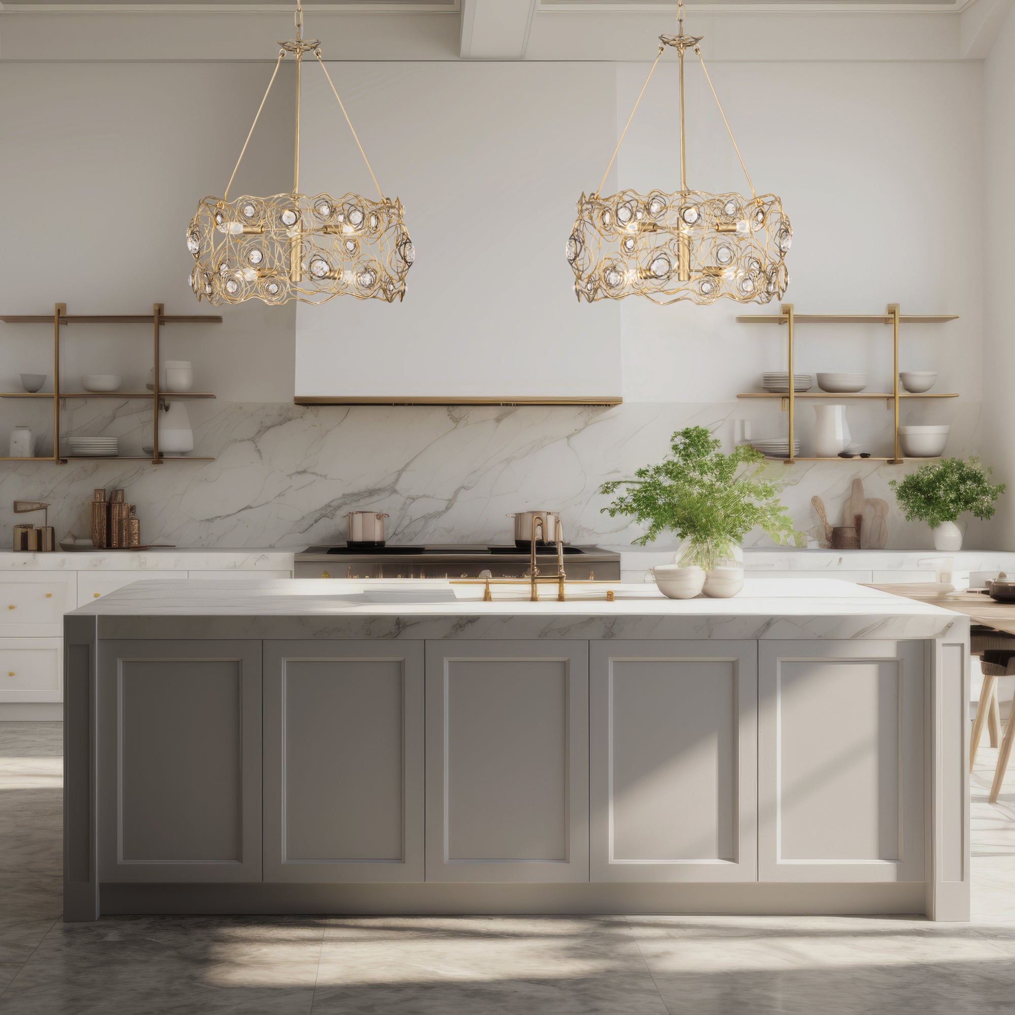 Ethereal Rose 6-Light Chandelier - Havana Gold Ombre