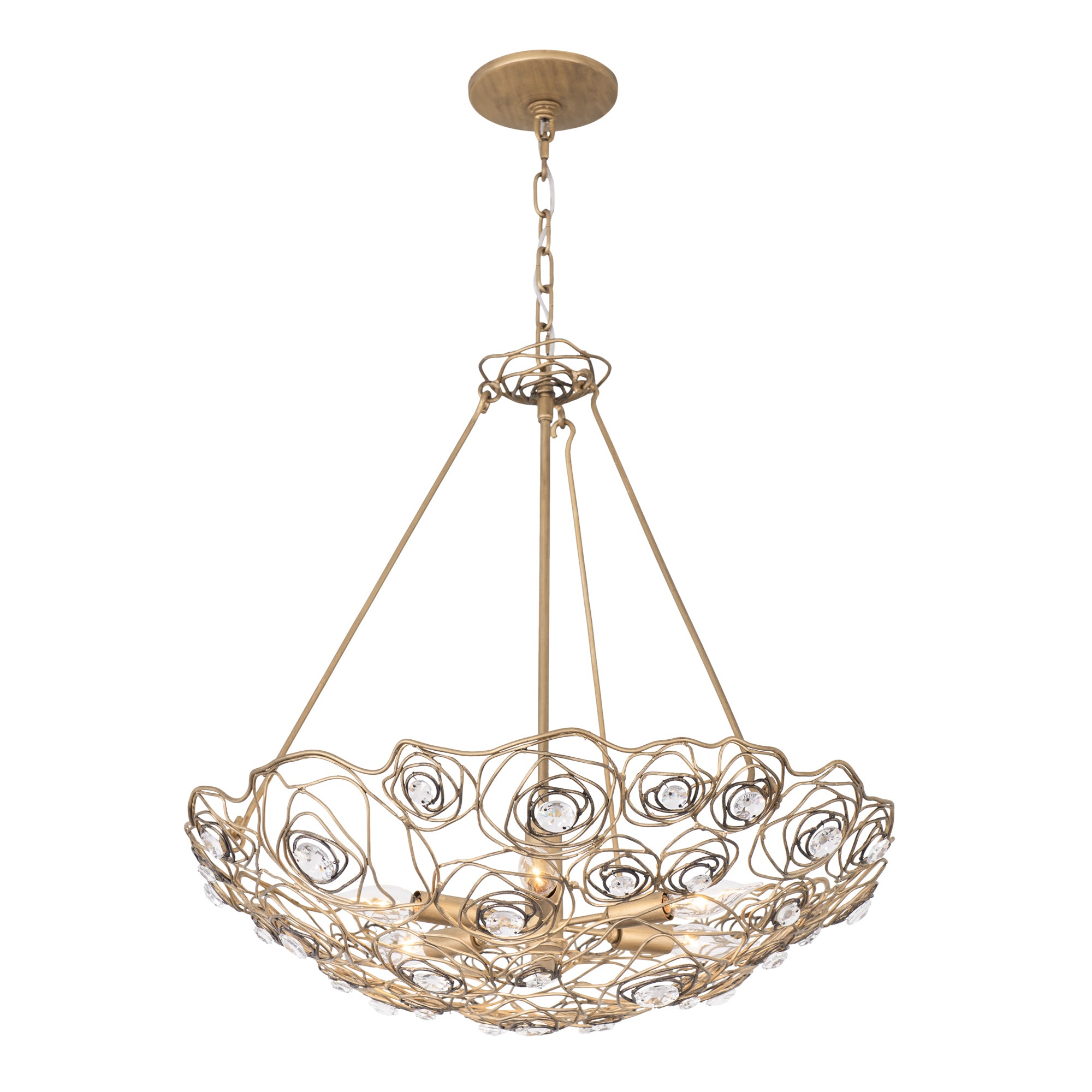 Ethereal Rose 6 Light Inverted Pendant - Havana Gold Ombre
