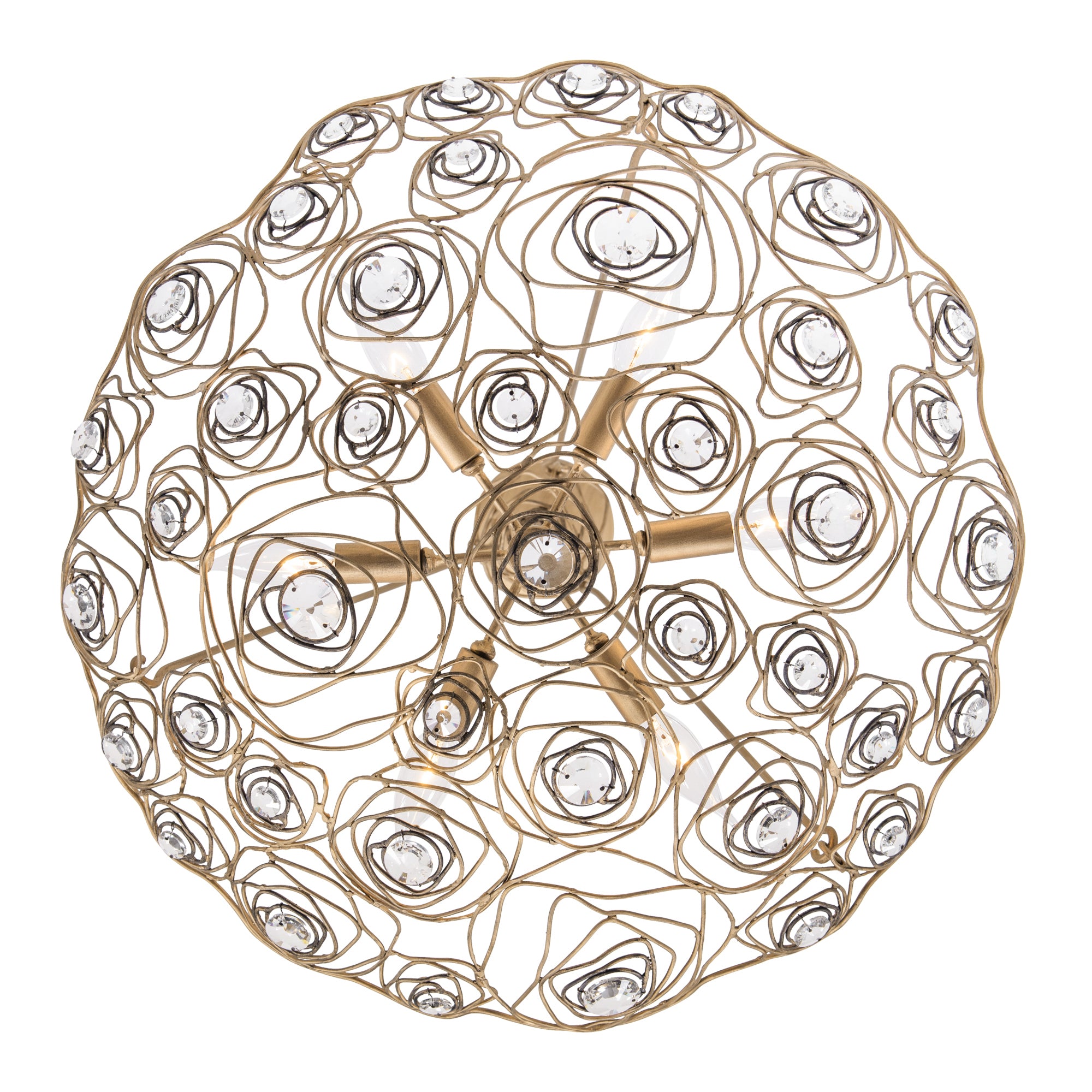 Ethereal Rose 6 Light Inverted Pendant - Havana Gold Ombre