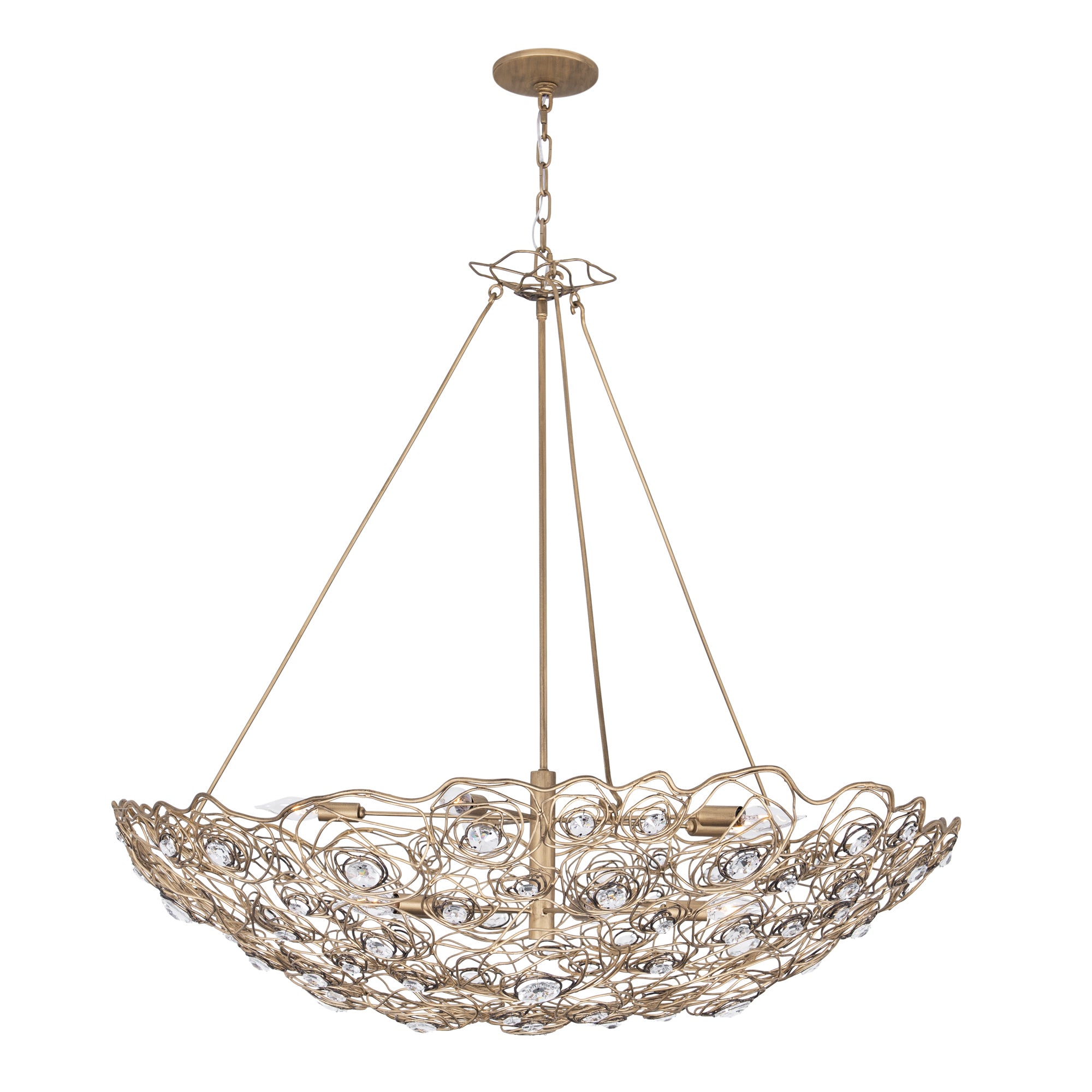 Ethereal Rose 10 Light Inverted Pendant - Havana Gold Ombre