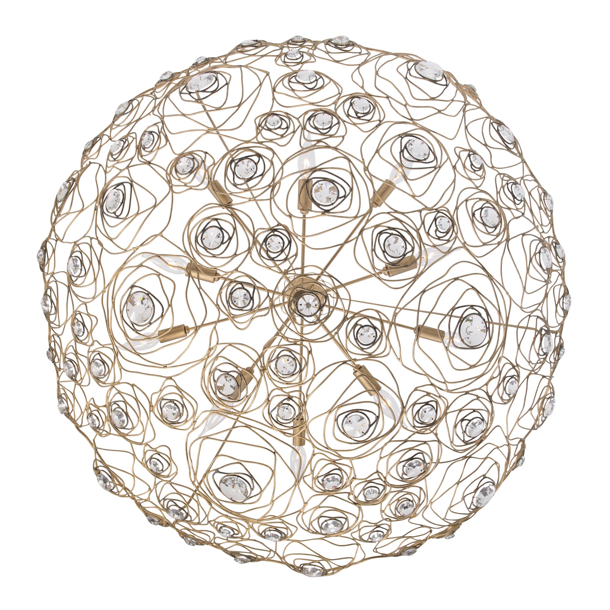 Ethereal Rose 10 Light Inverted Pendant - Havana Gold Ombre