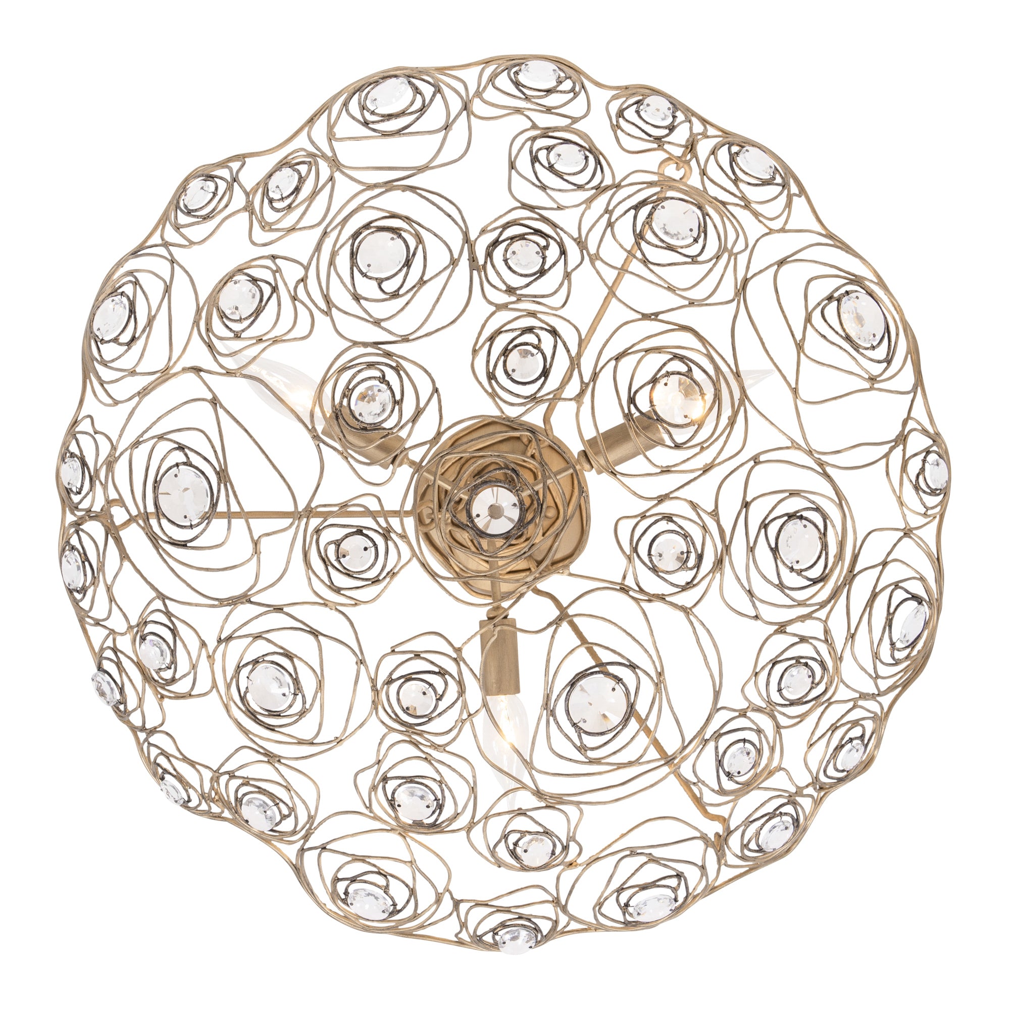 Ethereal Rose 3 Light Inverted Semi-Flush - Havana Gold Ombre