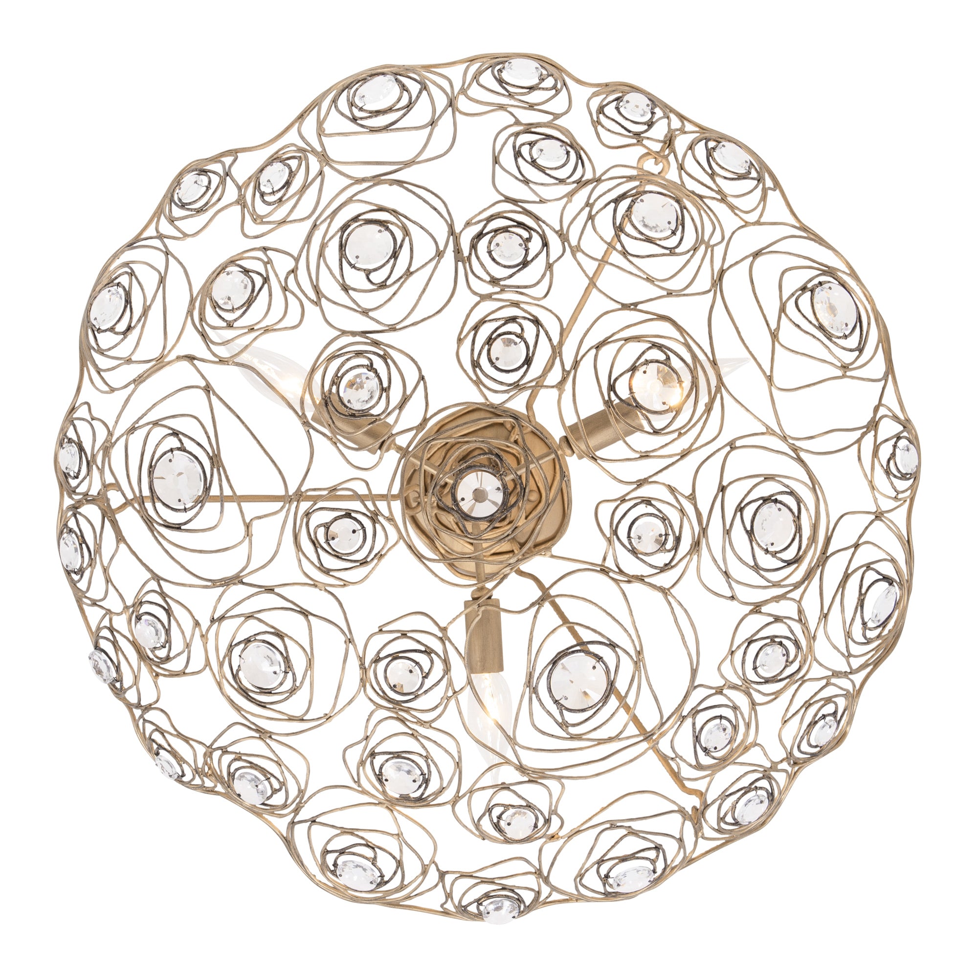 Ethereal Rose 3-Light Inverted Semi-Flush - Havana Gold Ombre