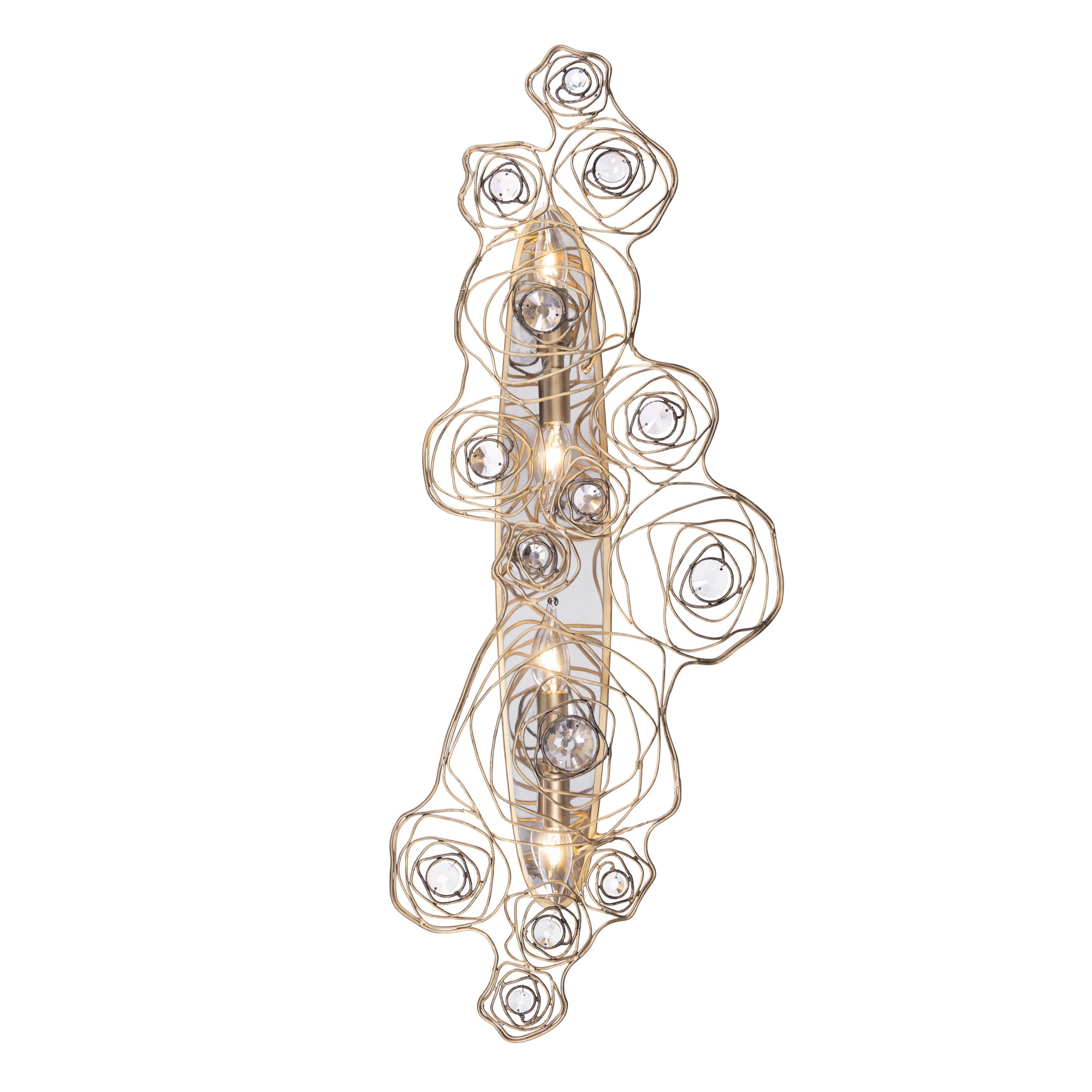 Ethereal Rose 4 Light Sconce - Havana Gold Ombre/Polished Stainless Accents