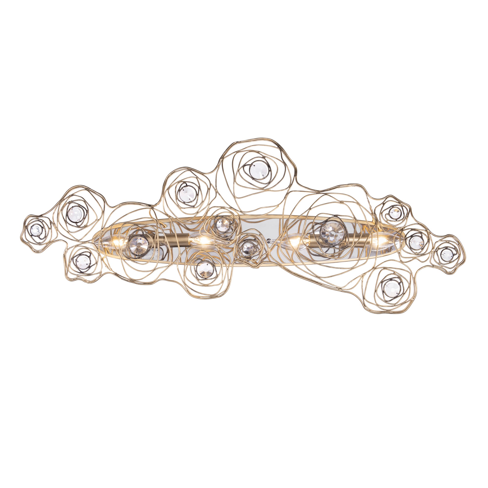 Ethereal Rose 4 Light Sconce - Havana Gold Ombre/Polished Stainless Accents