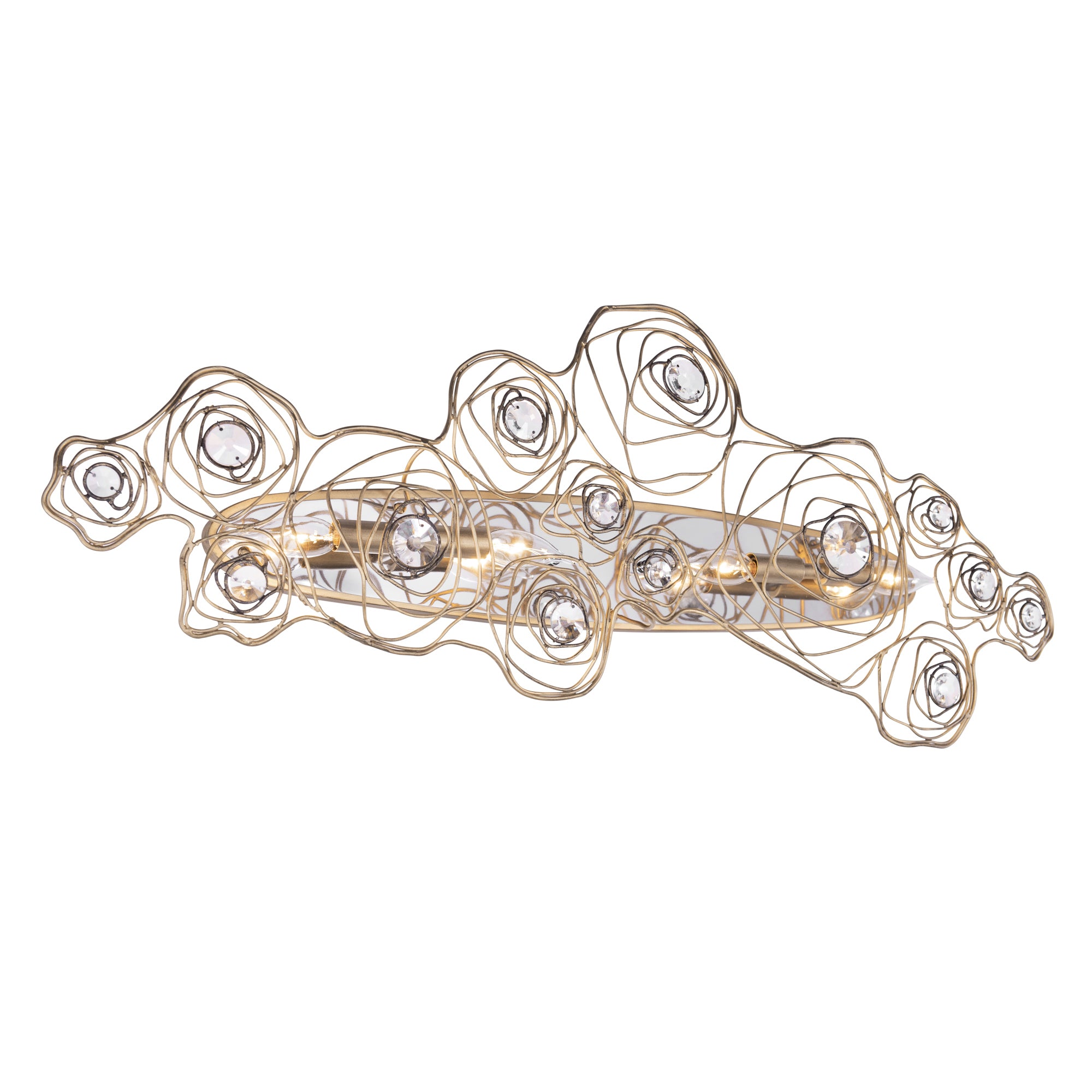 Ethereal Rose 4 Light Sconce - Havana Gold Ombre/Polished Stainless Accents