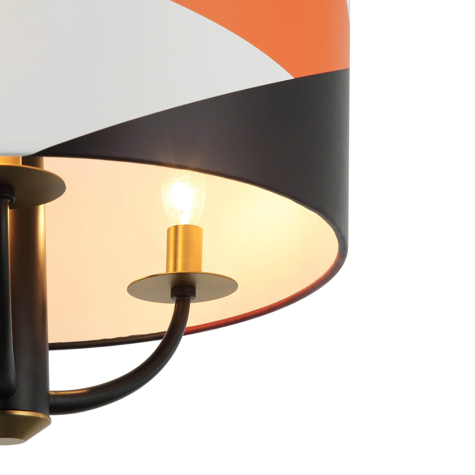 Patchwork 3 Light Pendant - Black/Satin Brass/Patchwork