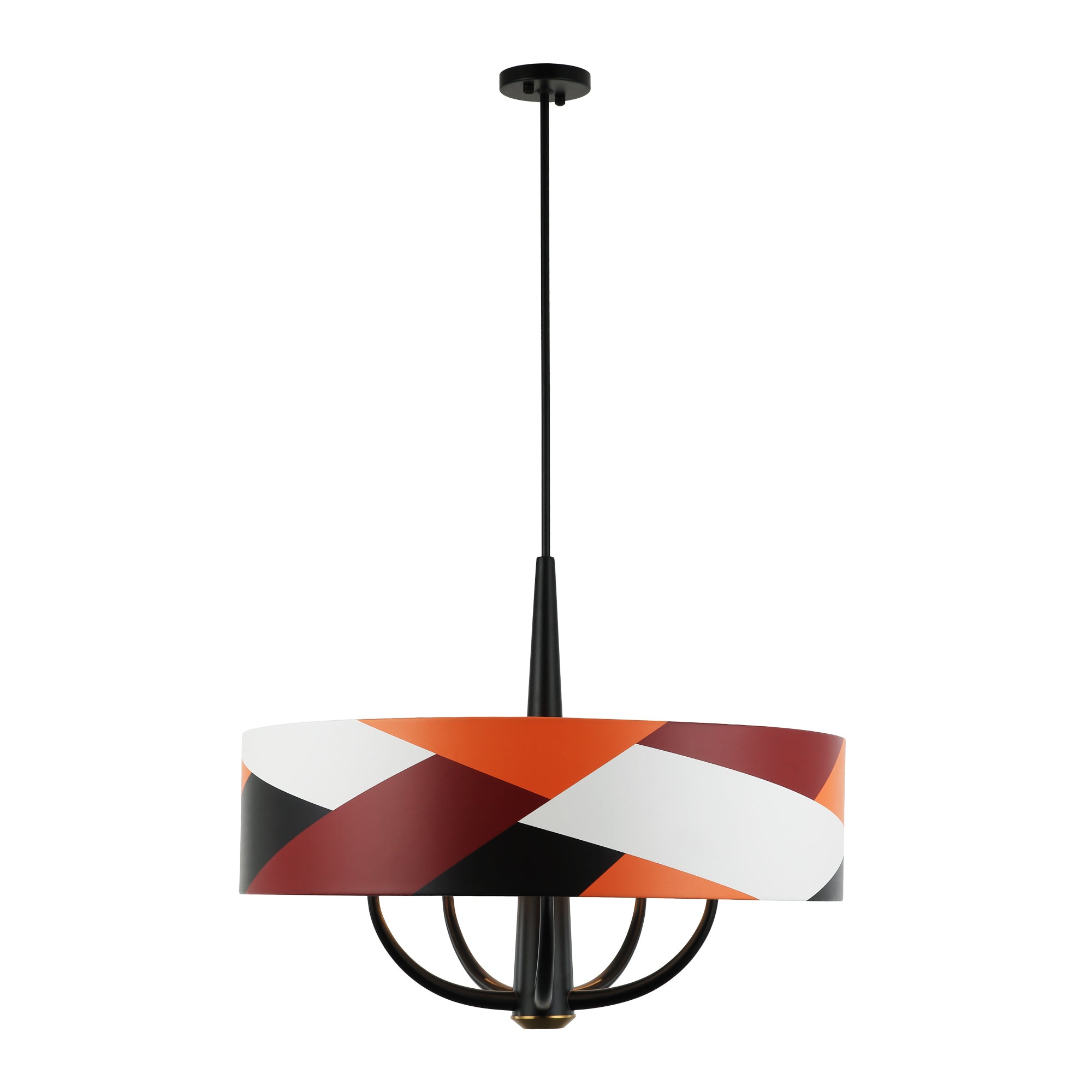 Patchwork 5 Light Pendant - Black/Satin Brass/Patchwork