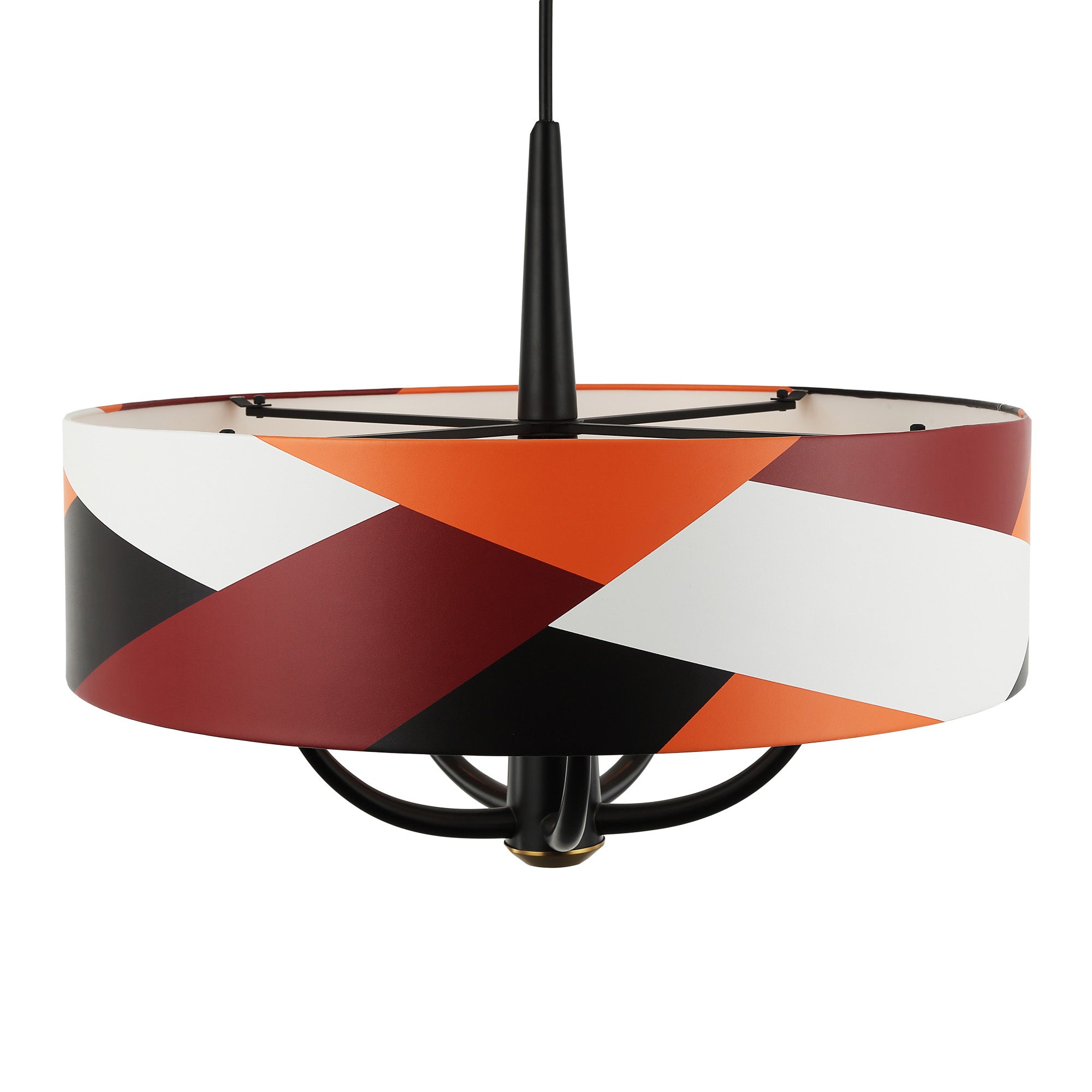 Patchwork 5 Light Pendant - Black/Satin Brass/Patchwork