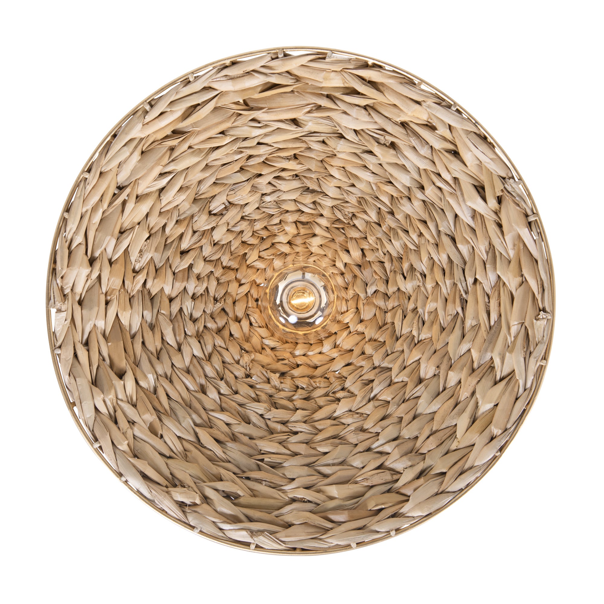 Hilton Head 1 Light Medium Pendant - French Gold/Natural Seagrass