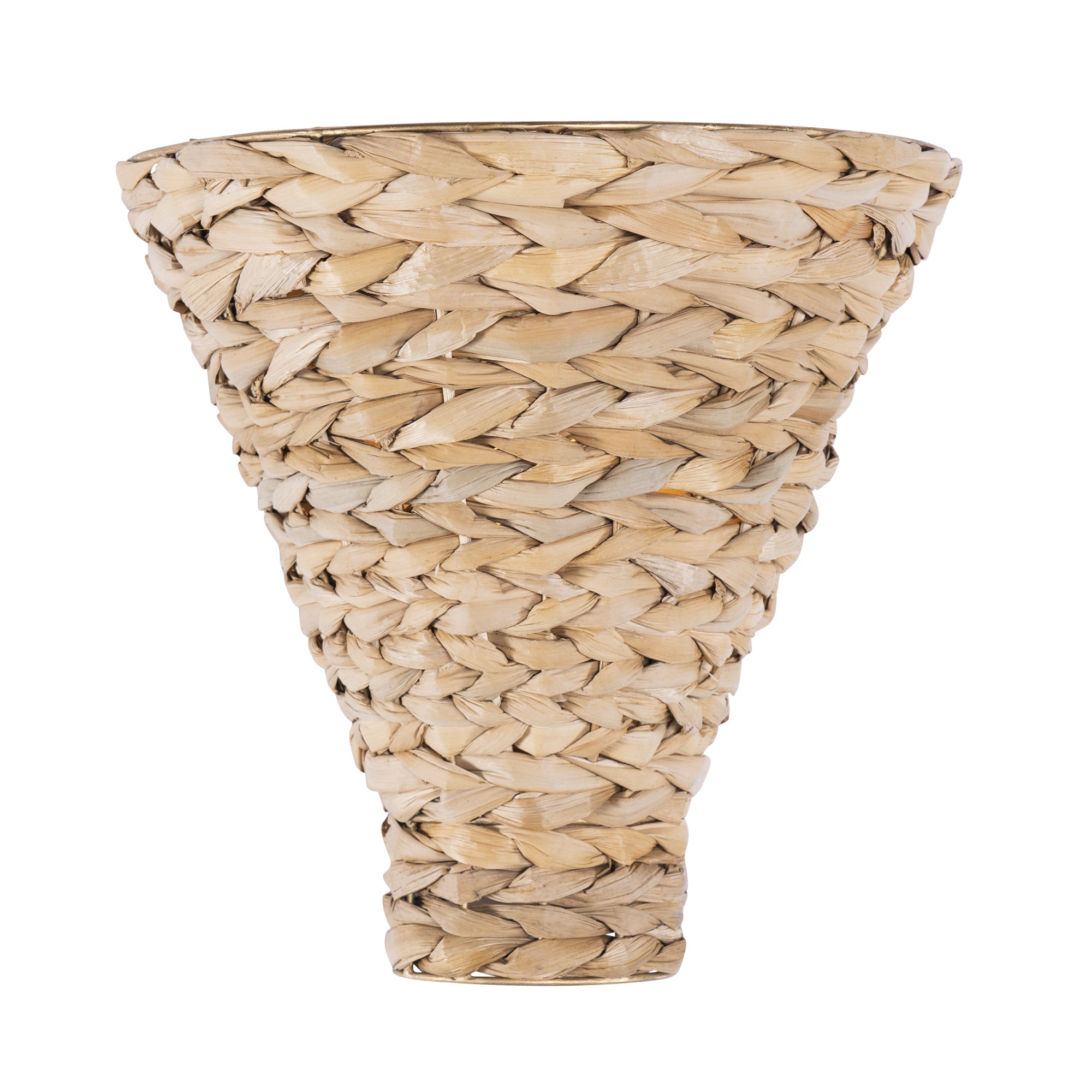 Hilton Head 1 Light Sconce - French Gold/Natural Seagrass