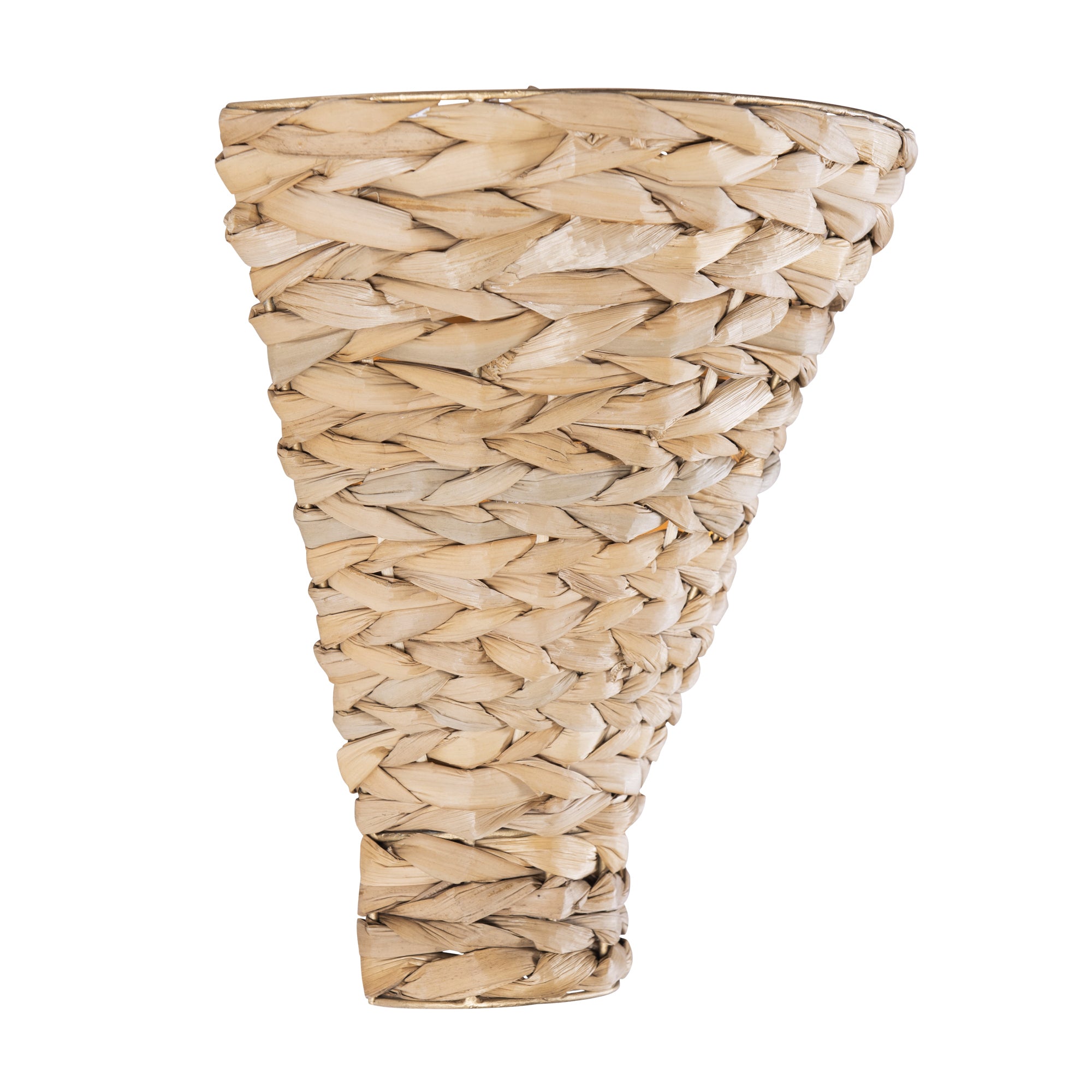 Hilton Head 1 Light Sconce - French Gold/Natural Seagrass