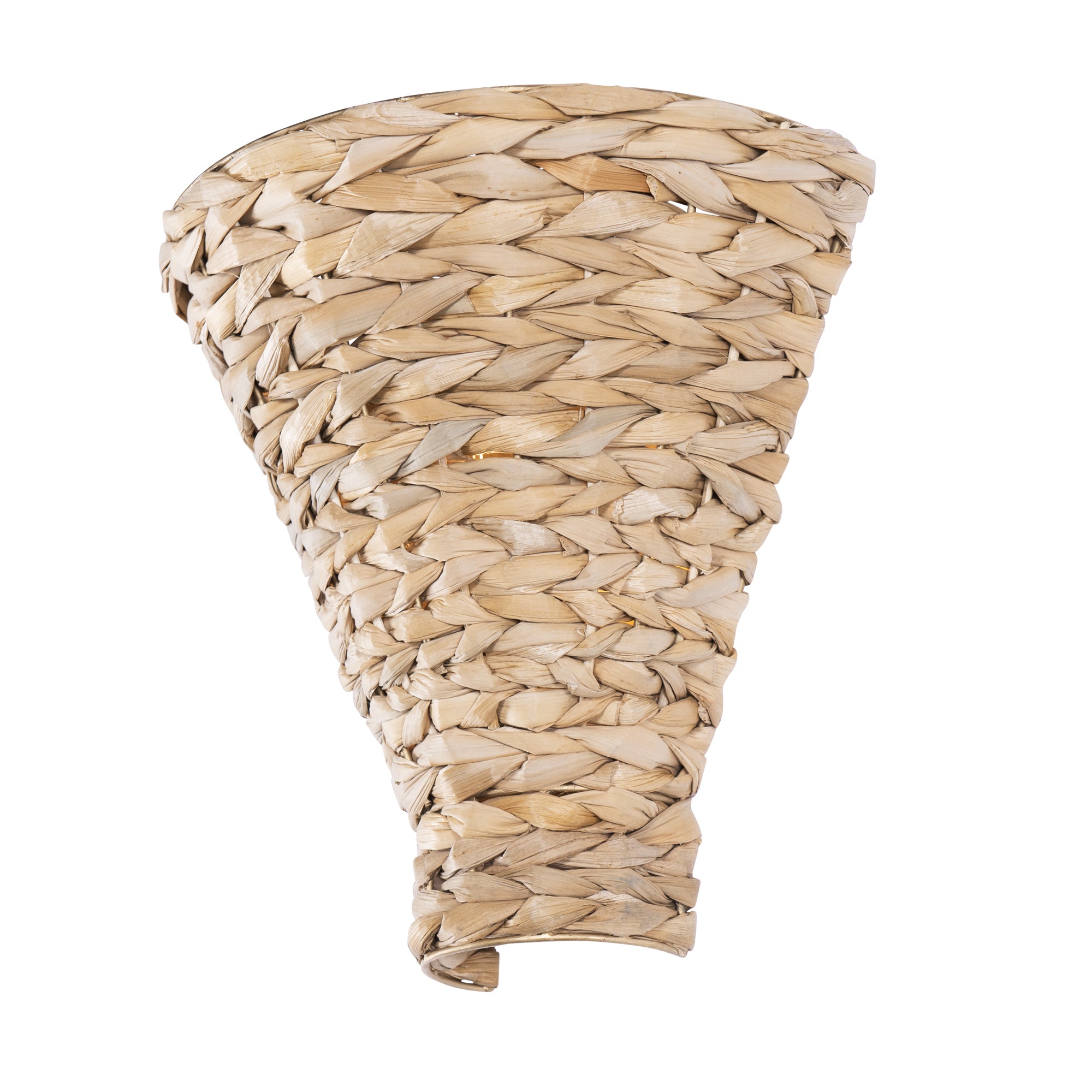 Hilton Head 1 Light Sconce - French Gold/Natural Seagrass