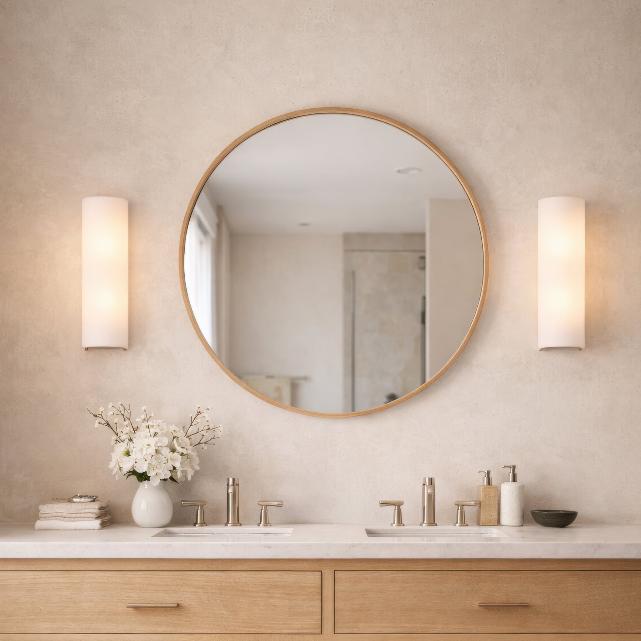 Patchwork 2 Light ADA Bath - Black/Satin Brass