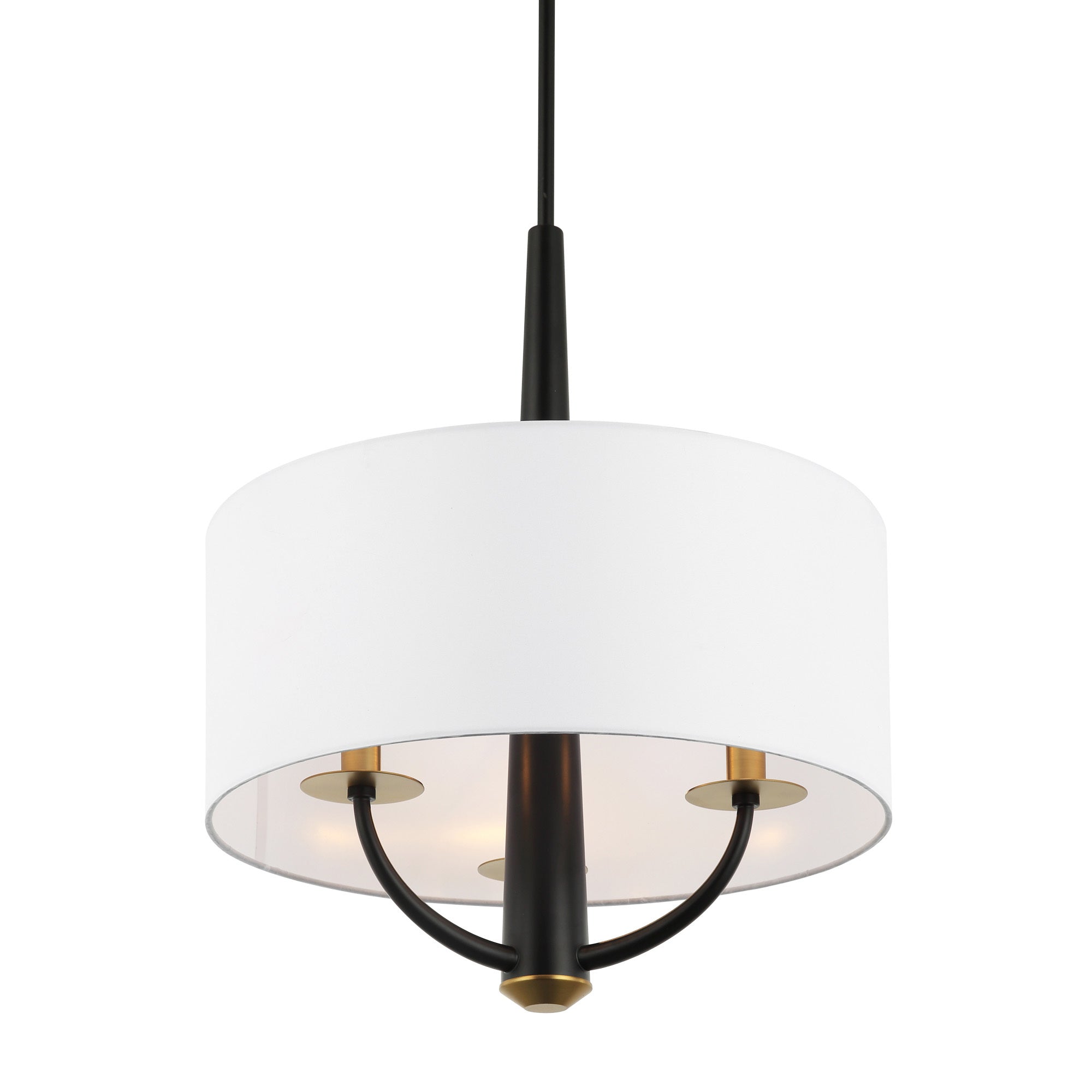 Patchwork 3 Light Pendant - Black/Satin Brass
