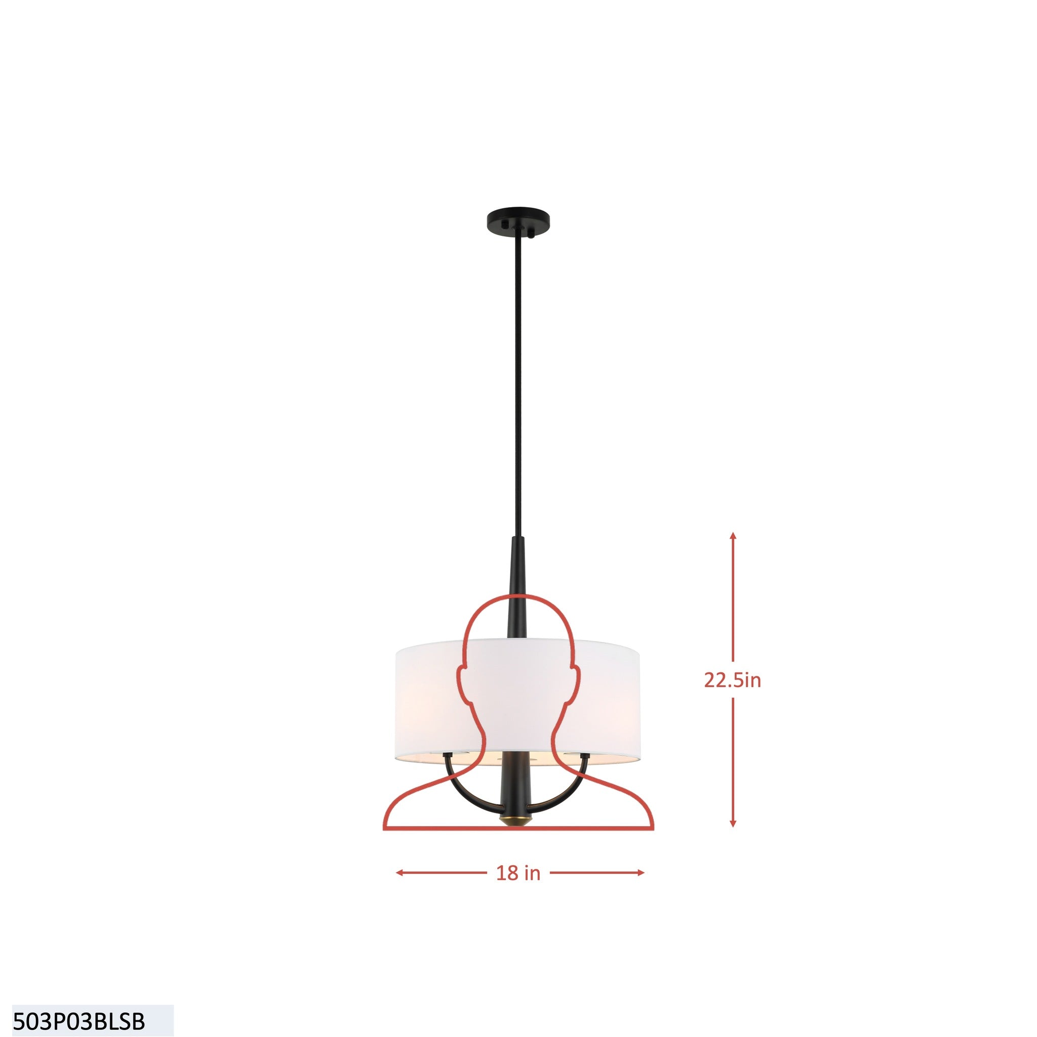 Patchwork 3 Light Pendant - Black/Satin Brass