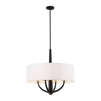 Patchwork 4 Light Pendant - Black/Satin Brass