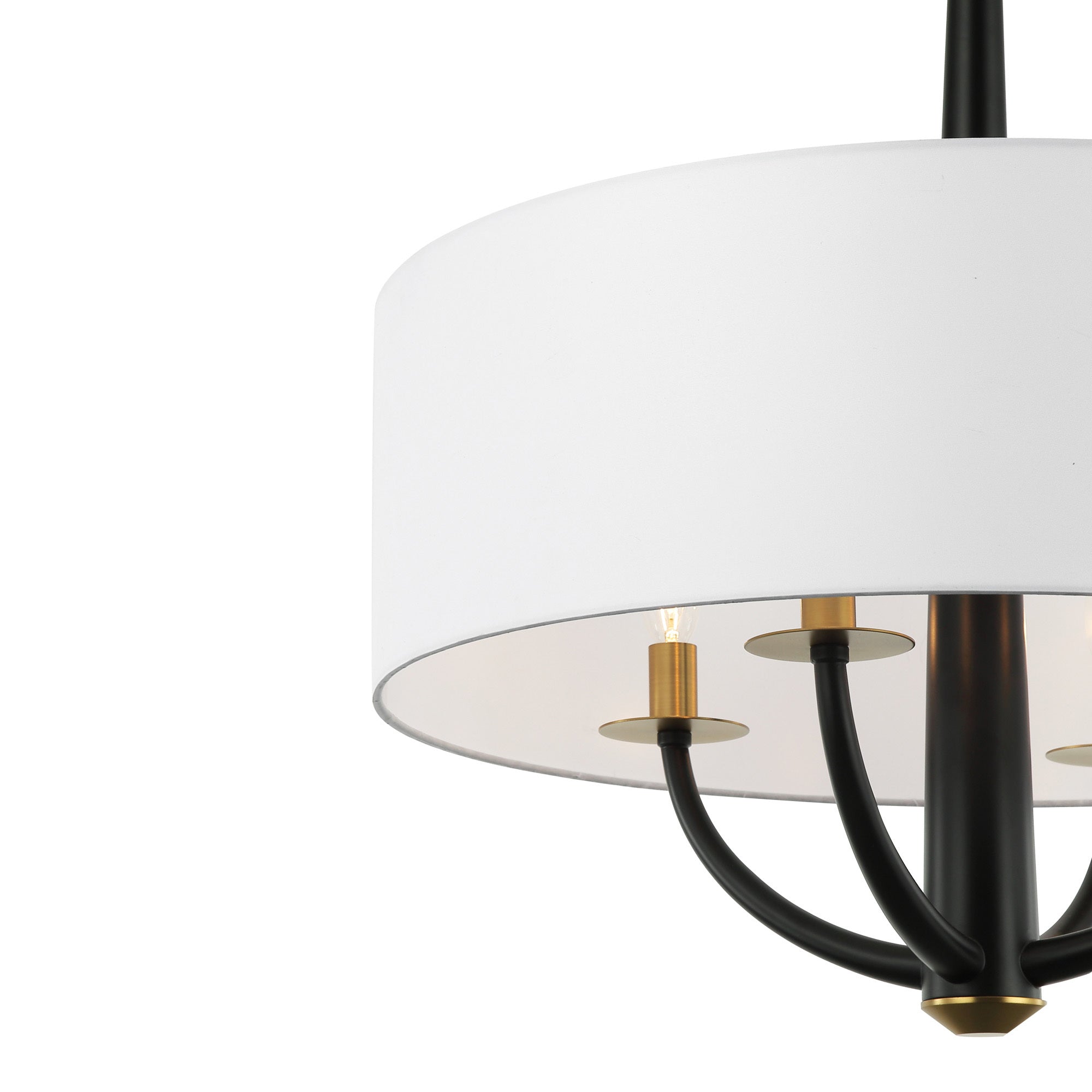 Patchwork 4 Light Pendant - Black/Satin Brass