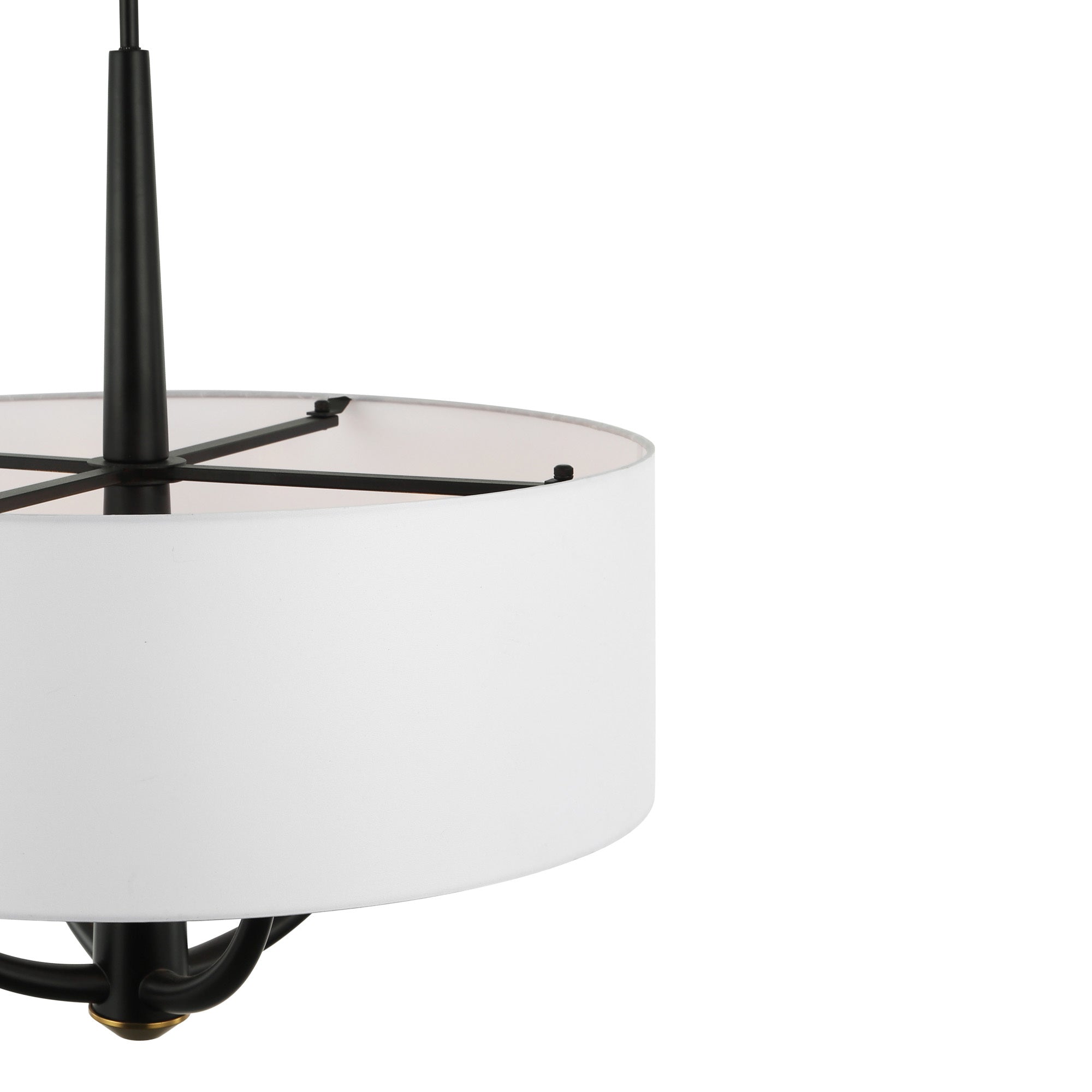 Patchwork 4 Light Pendant - Black/Satin Brass