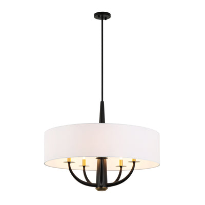 Patchwork 5 Light Pendant - Black/Satin Brass