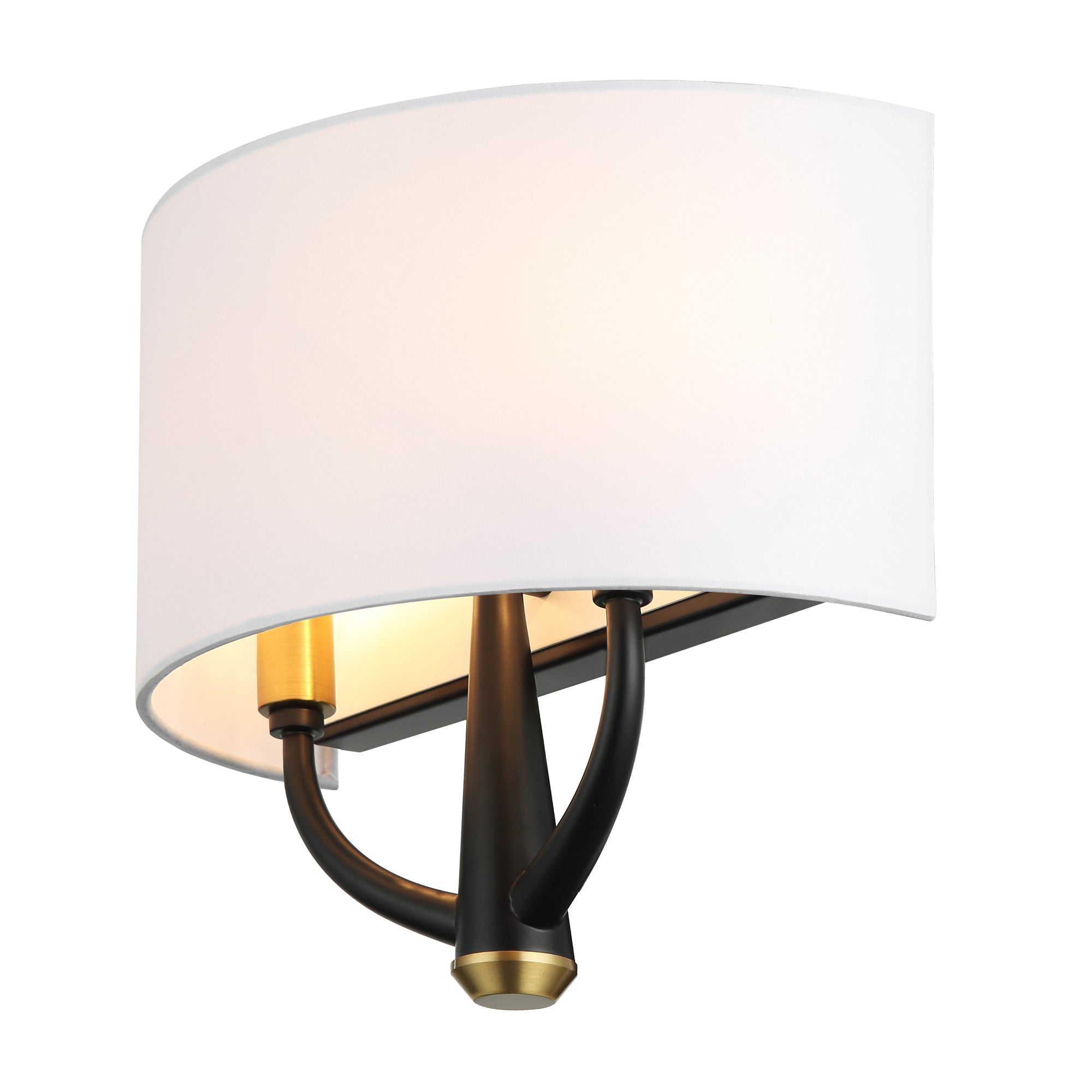 Patchwork 2 Light Sconce - Black/Satin Brass