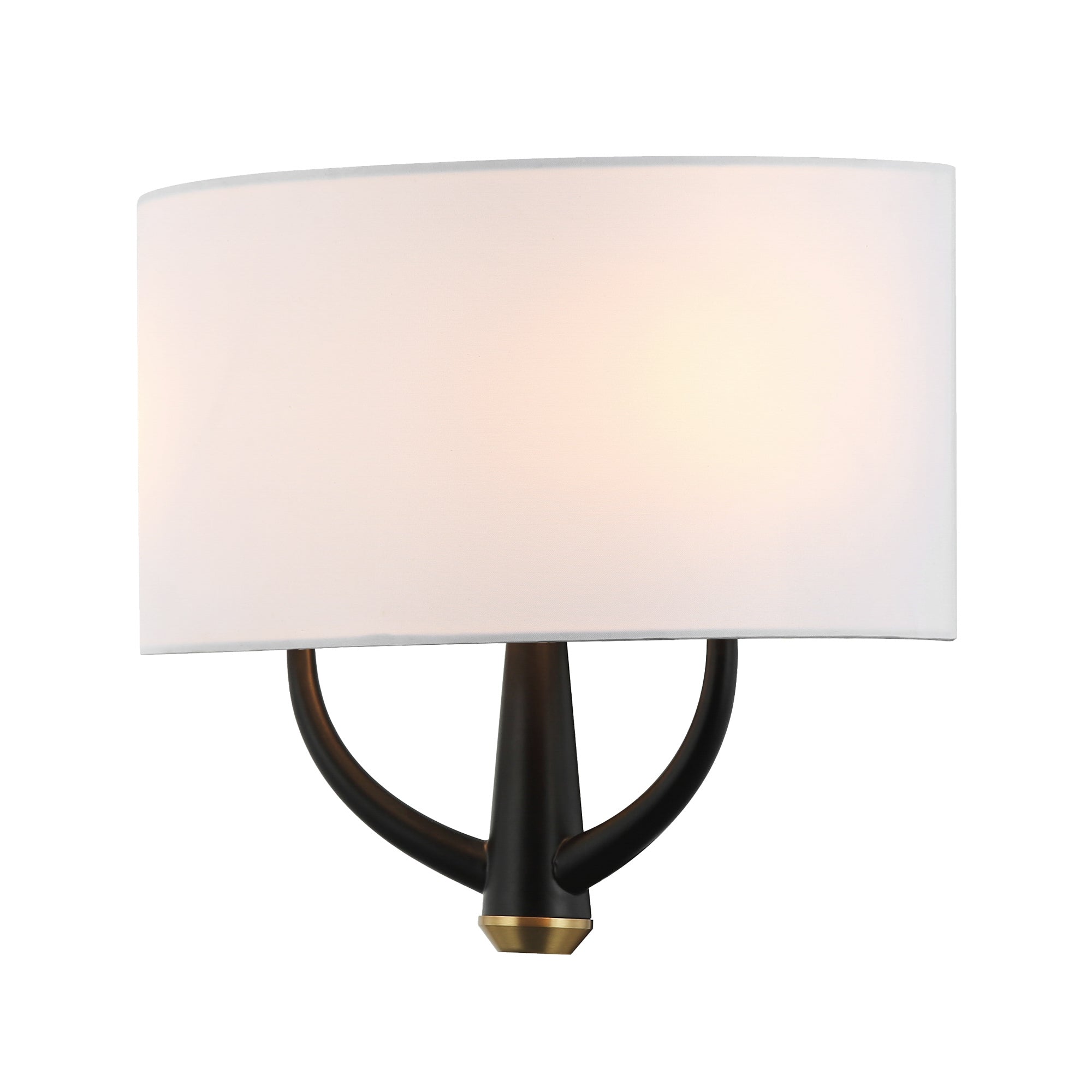 Patchwork 2 Light Sconce - Black/Satin Brass
