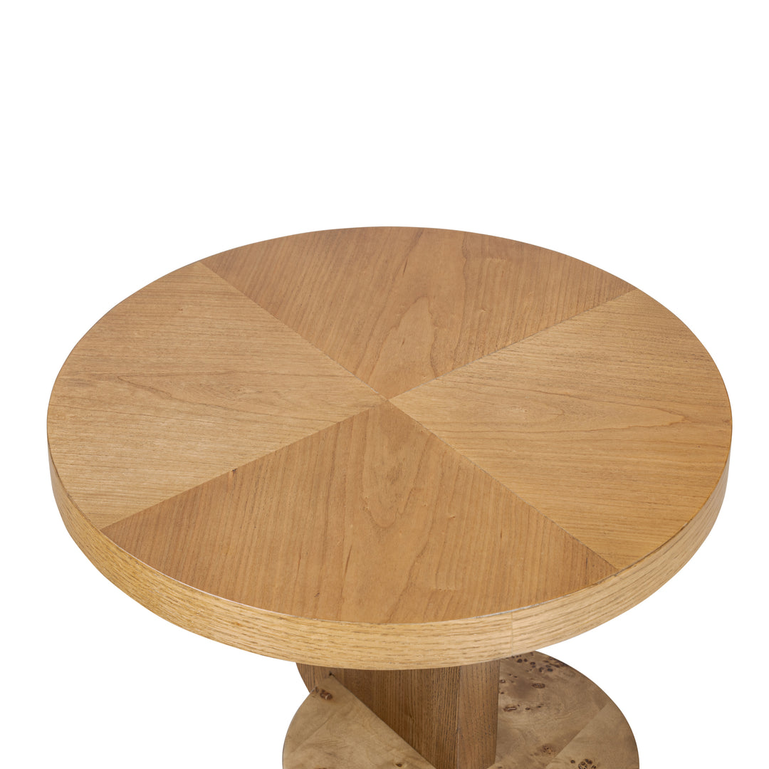 Eros 508TA18A Side Table - Black Oak/Mappa Burl/Poplar/Cherry