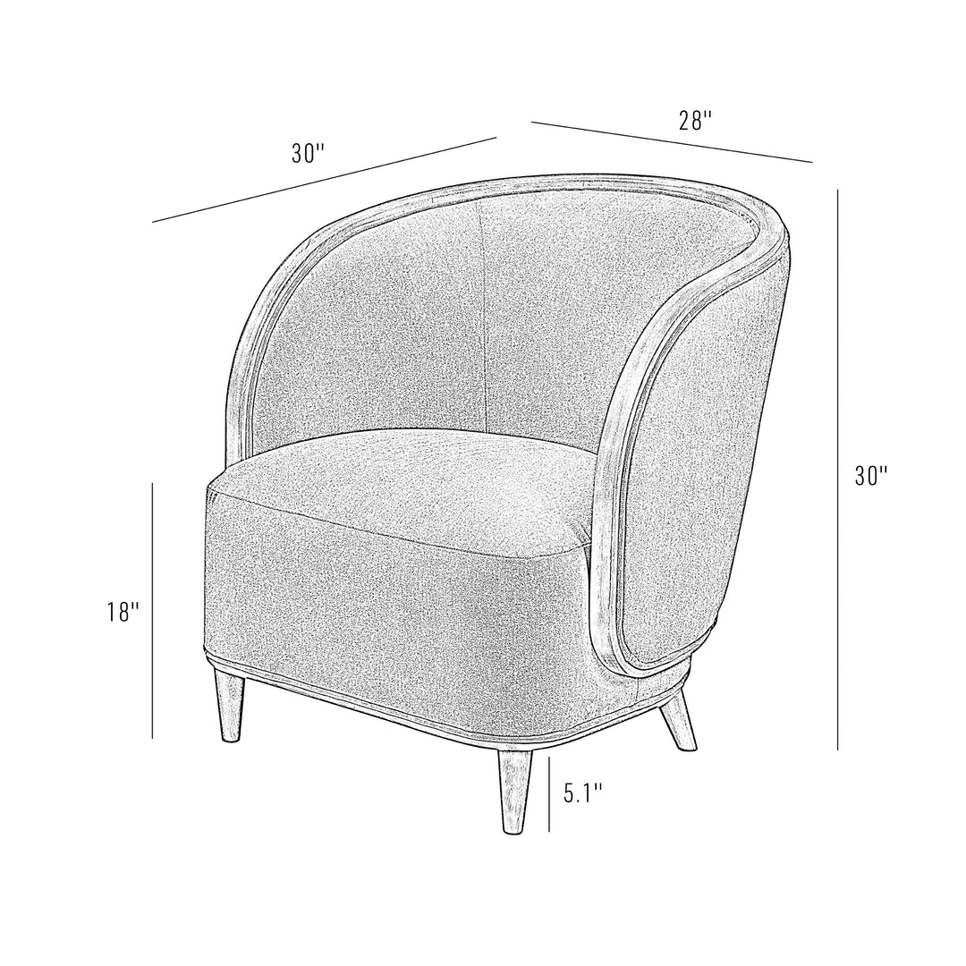 Hayworth 510CH28A Accent Chair - Ash Blond/Mushroom Mohair
