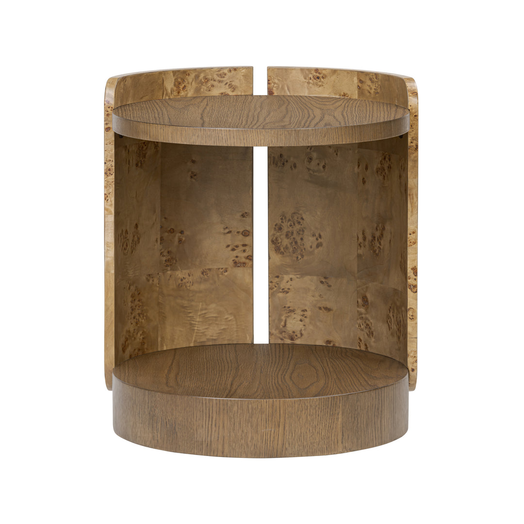 McKinney 514TE20A Side Table - Mushroom Oak/Mappa Burl