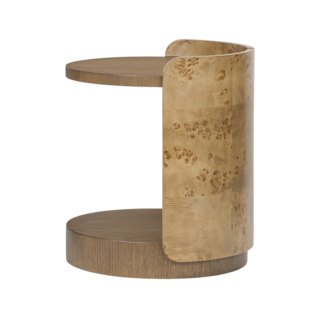 McKinney 514TE20A Side Table - Mushroom Oak/Mappa Burl