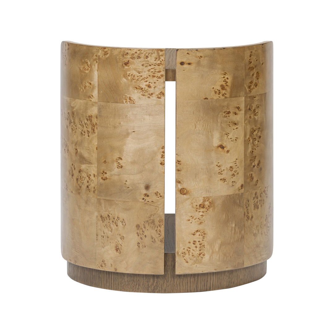 McKinney 514TE20A Side Table - Mushroom Oak/Mappa Burl