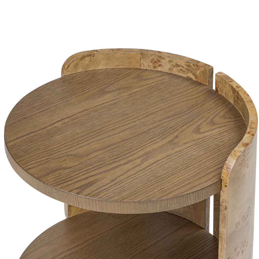 McKinney 514TE20A Side Table - Mushroom Oak/Mappa Burl