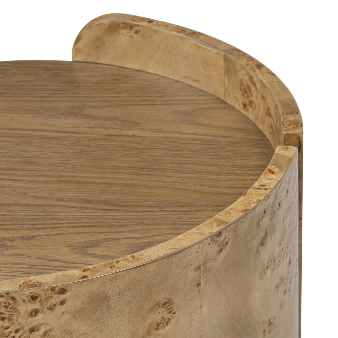 McKinney 514TE20A Side Table - Mushroom Oak/Mappa Burl