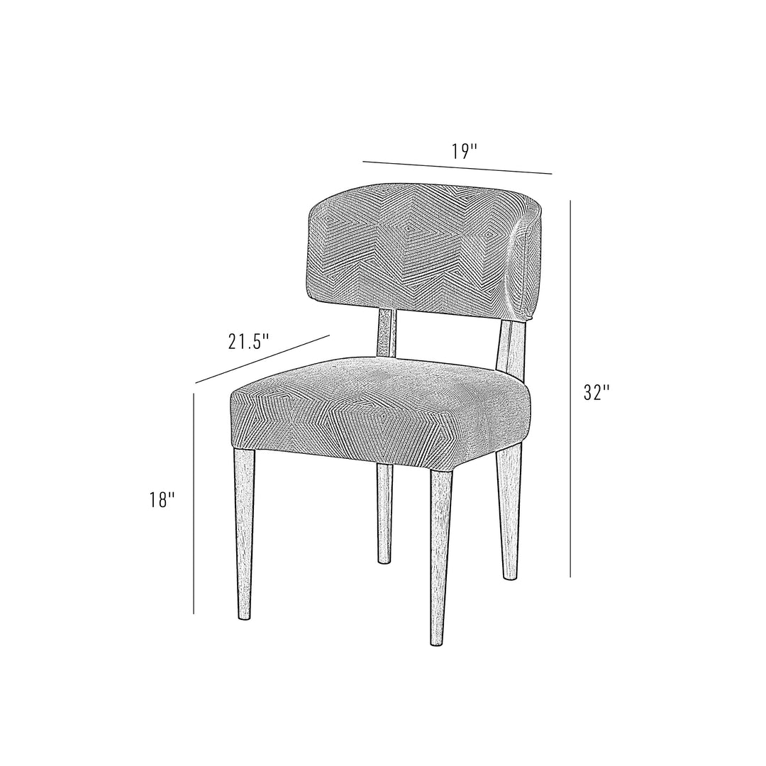 Terra 517CH21A (Set of 2) Dining Chair - Dark Brown Oak/Ecru