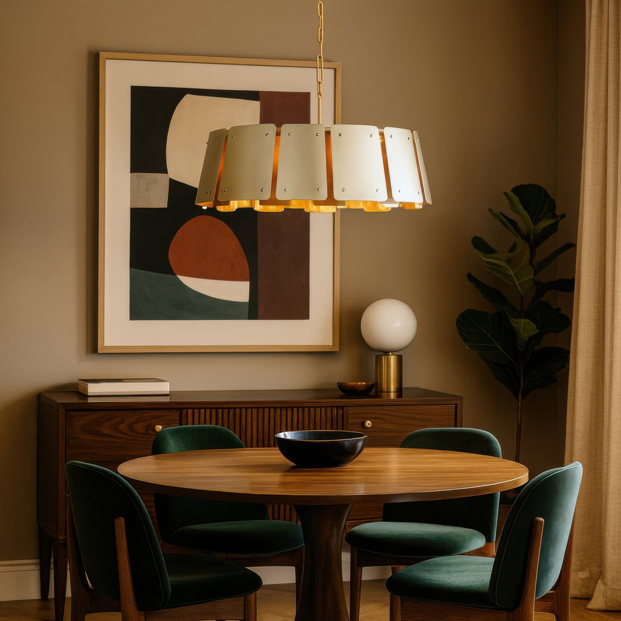 Peep Show 8 Light Pendant - Sunwashed Silver/Brushed Sienna