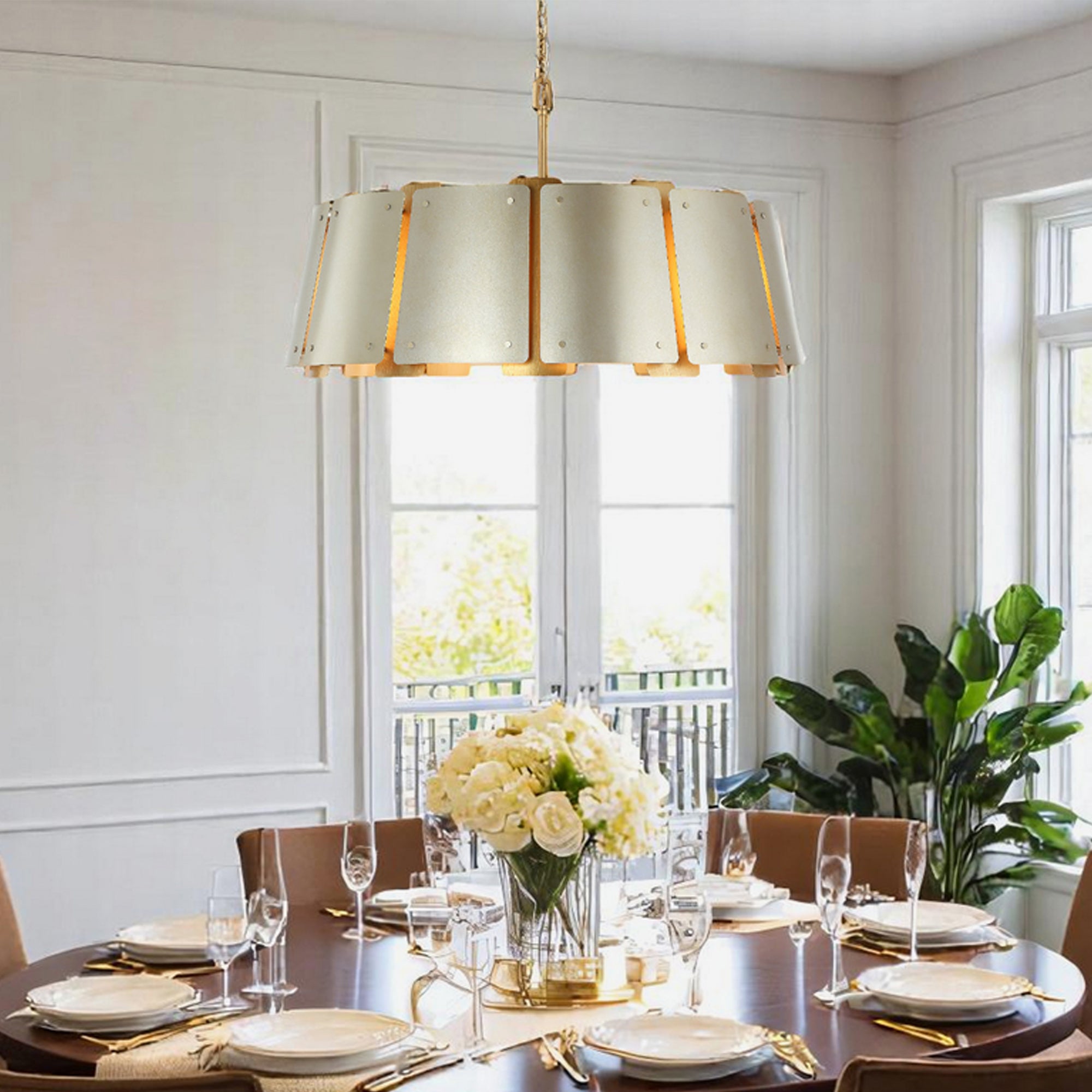 Peep Show 8 Light Pendant - Sunwashed Silver/Brushed Sienna