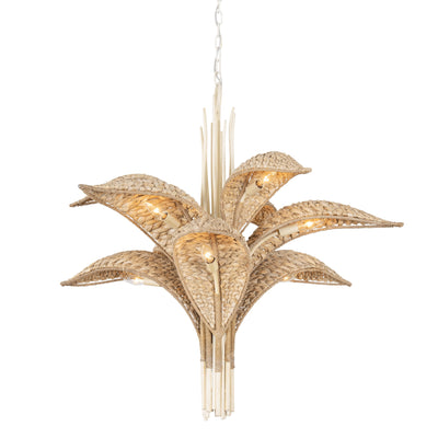 Century Palm 9 Light 3-Tier Chandelier - Country White