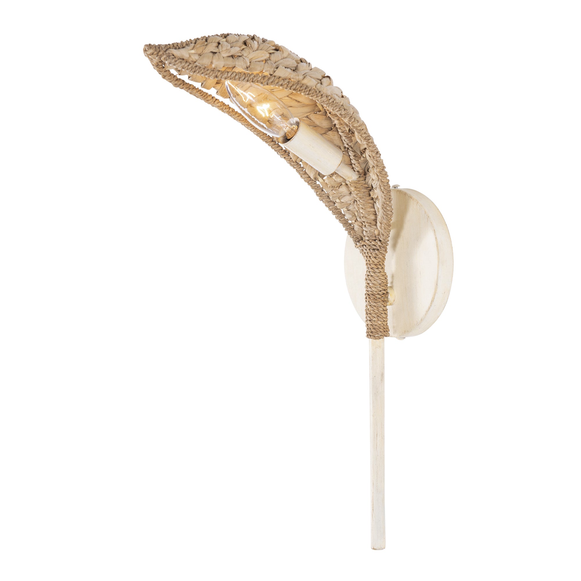 Century Palm 1 Light Sconce - Country White