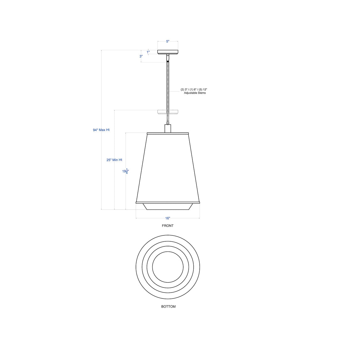 Desert Flyer 520F03SBW 3-Lt Foyer - Satin Brass/Medium Walnut