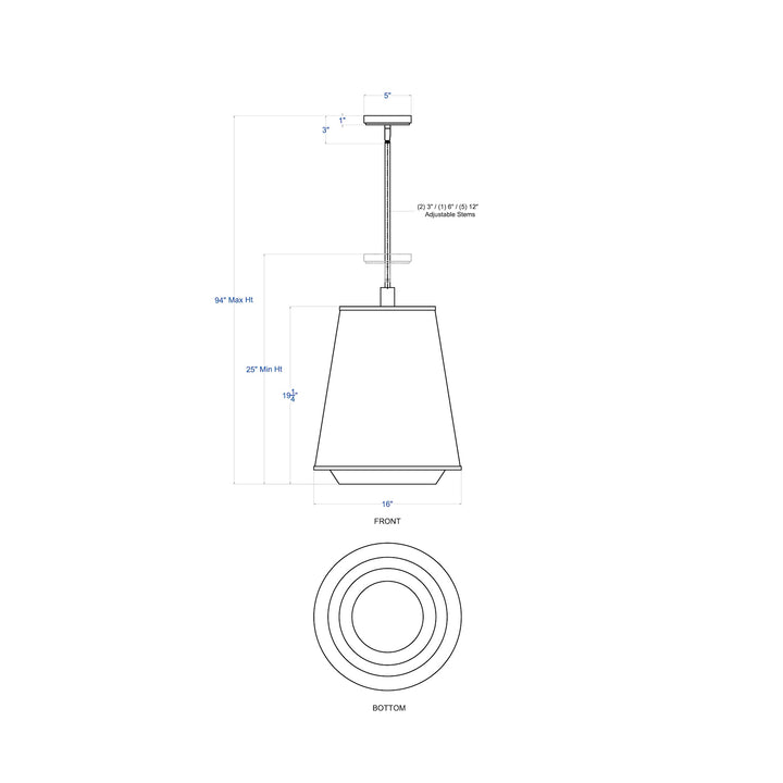 Desert Flyer 520F03SBW 3-Lt Foyer - Satin Brass/Medium Walnut