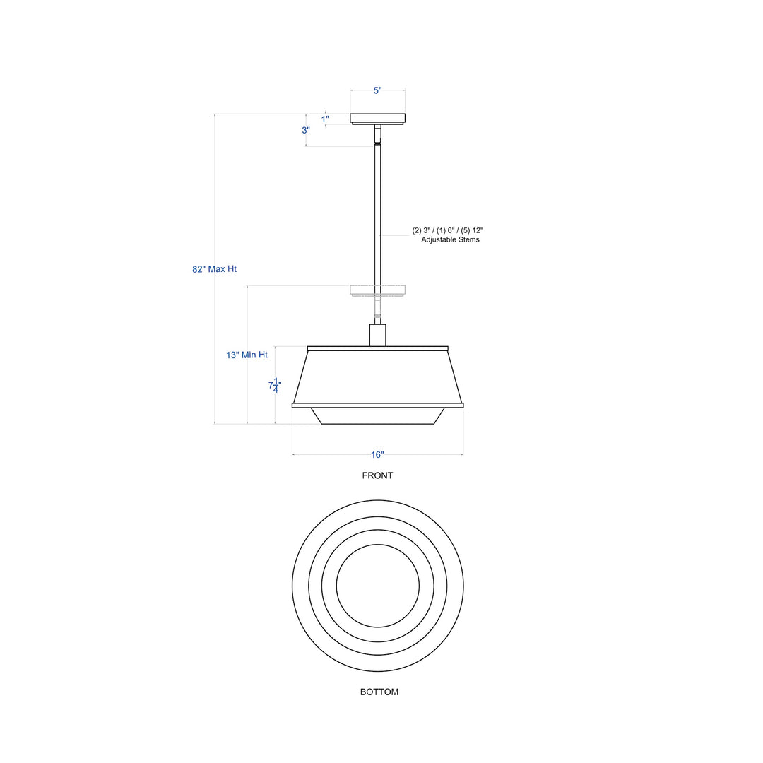 Desert Flyer 520P03SBW 3-Lt Convertible Pendant/Semi-Flush - Satin Brass/Medium Walnut