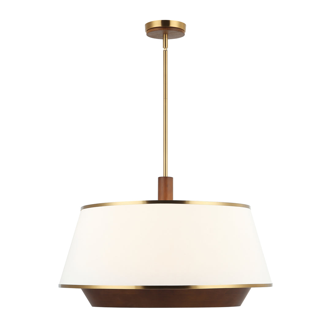 Desert Flyer 520P06SBW 6-Lt Pendant - Satin Brass/Medium Walnut