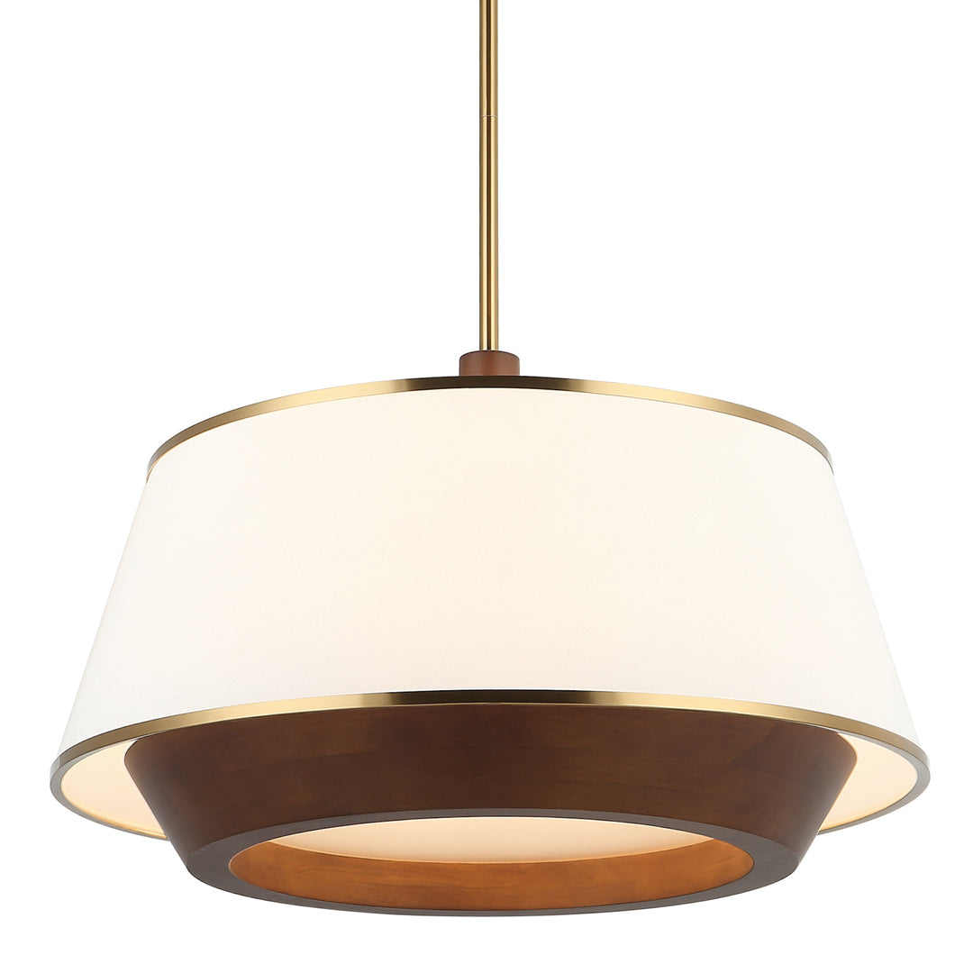 Desert Flyer 520P06SBW 6-Lt Pendant - Satin Brass/Medium Walnut