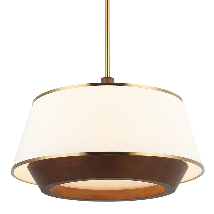 Desert Flyer 520P06SBW 6-Lt Pendant - Satin Brass/Medium Walnut